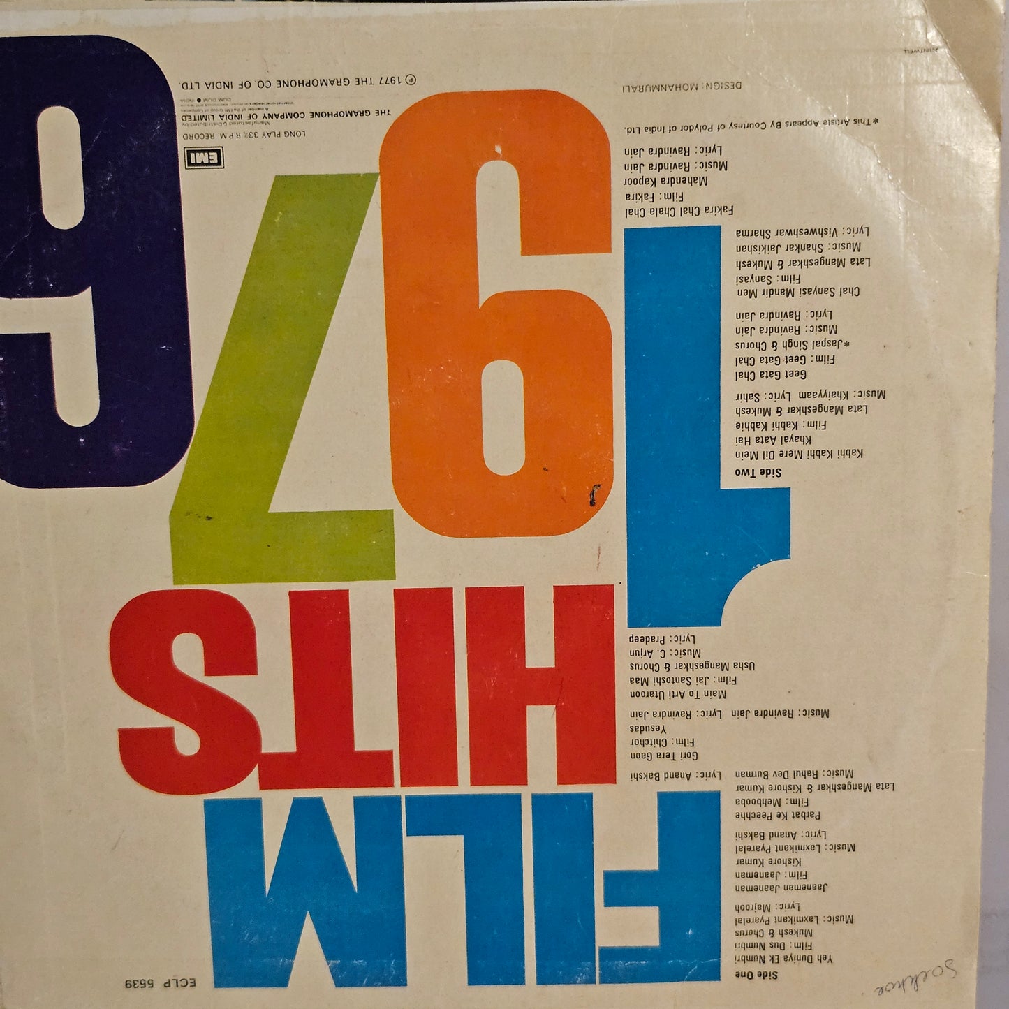 Film Hits of 1976 - Collection of superhit  in VG condition - see songs list in description