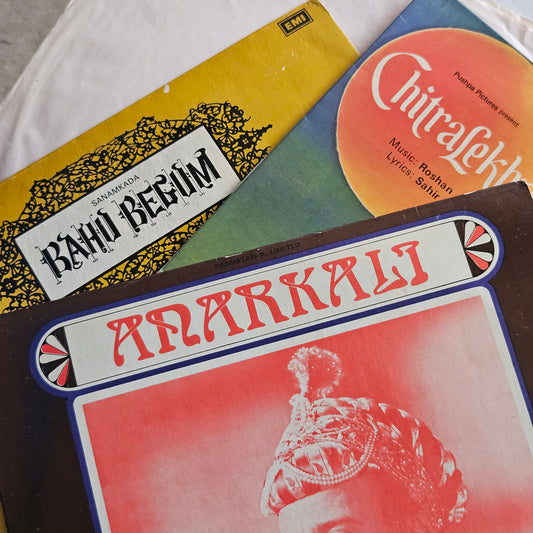3 LPs classic Bollywood OST Bahu Begum , Anarkali and Chitralekha in near mint in Pristine condition