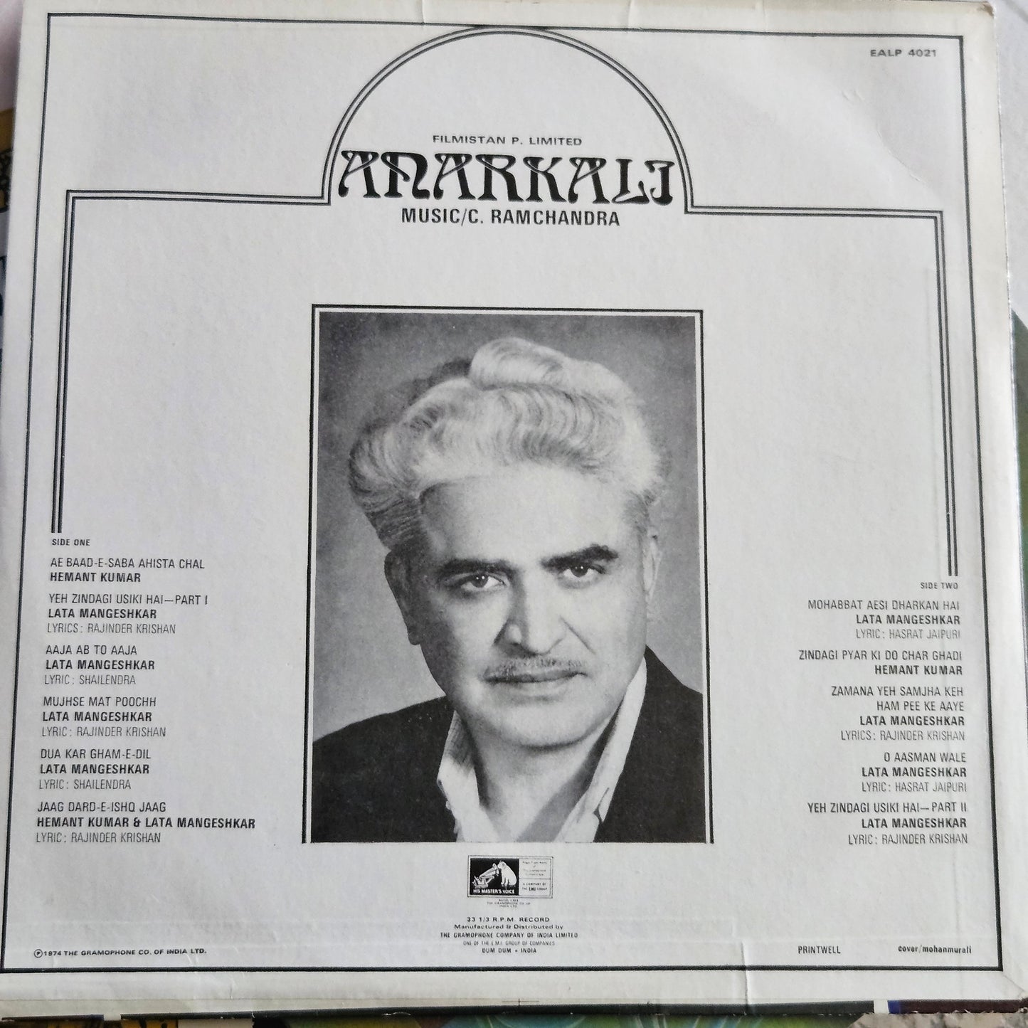 3 LPs classic Bollywood OST Bahu Begum , Anarkali and Chitralekha in near mint in Pristine condition