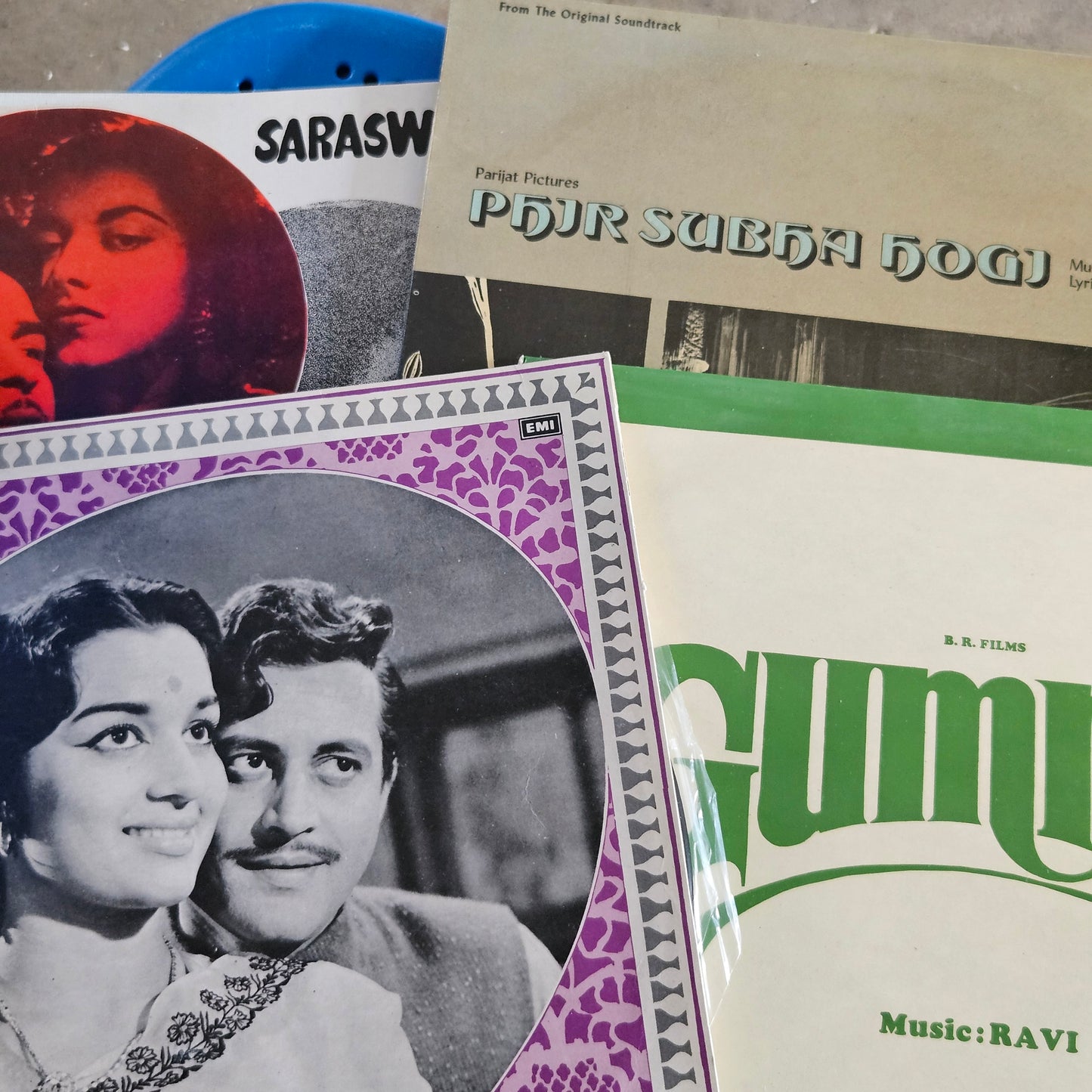 4 LPs package deal - Gumrah, Saraswatichandra, Bharosa, and Phr Subah Hogi classic Superhit  from original soundtracks