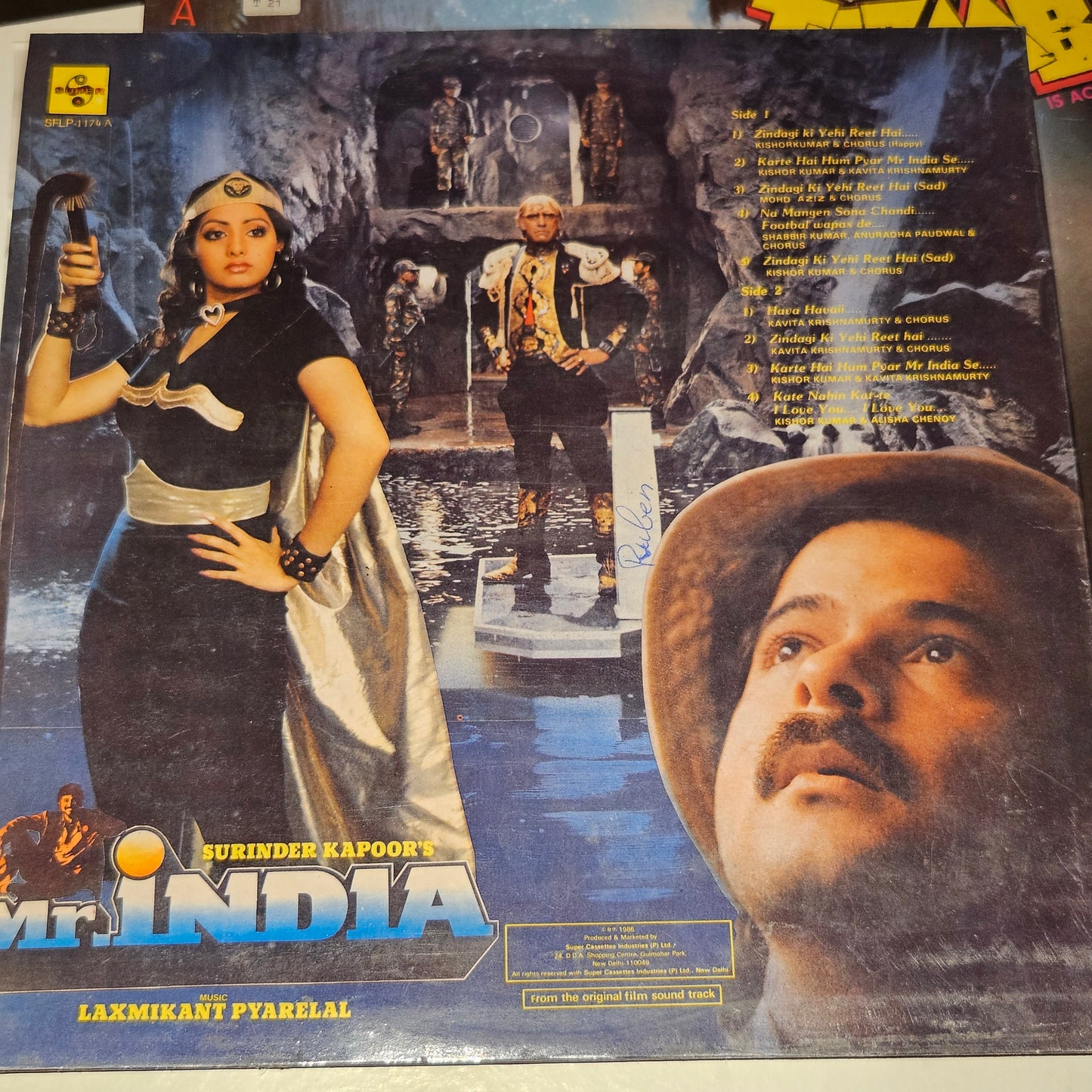 3 lps (80s- 90s hits) Anil Kapoor superhit films 1. Tezaab 2. Ram Lakhan and 3. Mr. India  by In near mint  condition - original released soundtracks - Music by Laxmikant Pyarelal