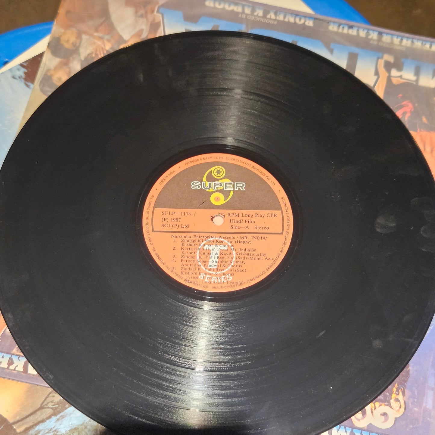 3 lps (80s- 90s hits) Anil Kapoor superhit films 1. Tezaab 2. Ram Lakhan and 3. Mr. India  by In near mint  condition - original released soundtracks - Music by Laxmikant Pyarelal