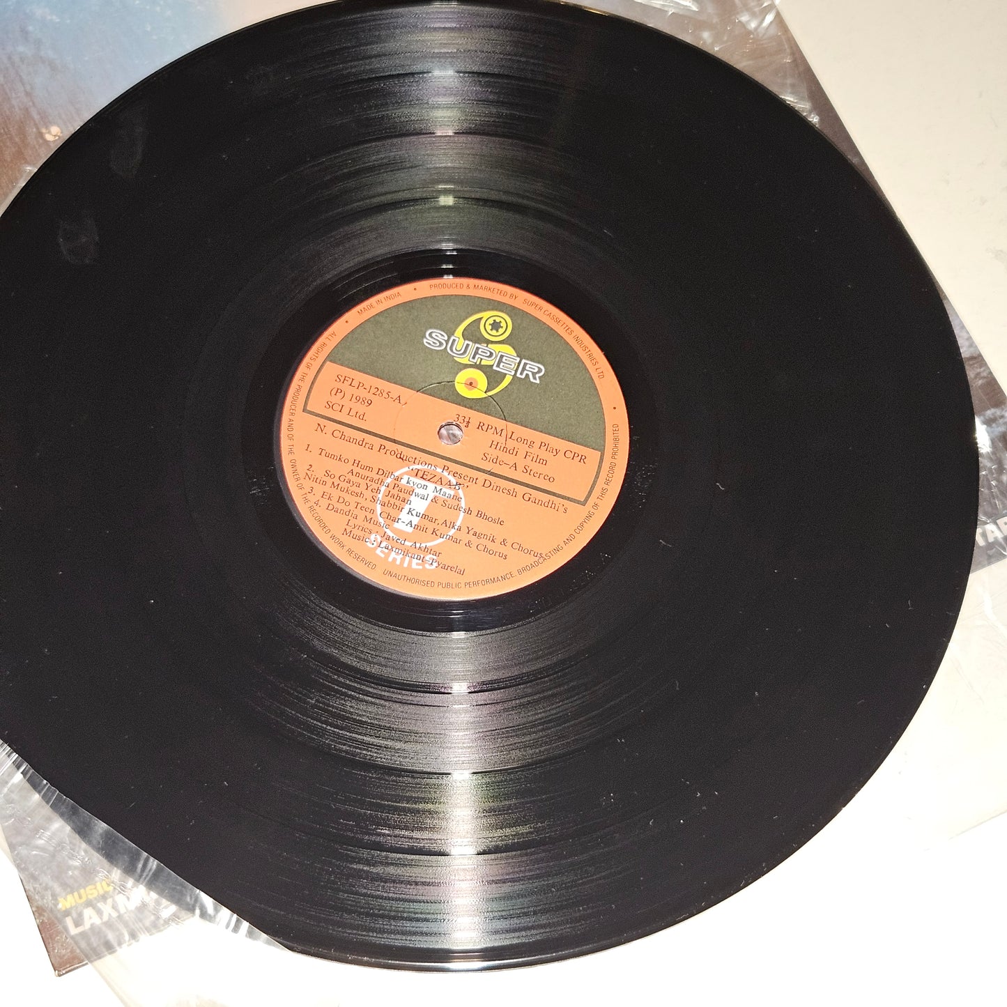 3 lps (80s- 90s hits) Anil Kapoor superhit films 1. Tezaab 2. Ram Lakhan and 3. Mr. India  by In near mint  condition - original released soundtracks - Music by Laxmikant Pyarelal