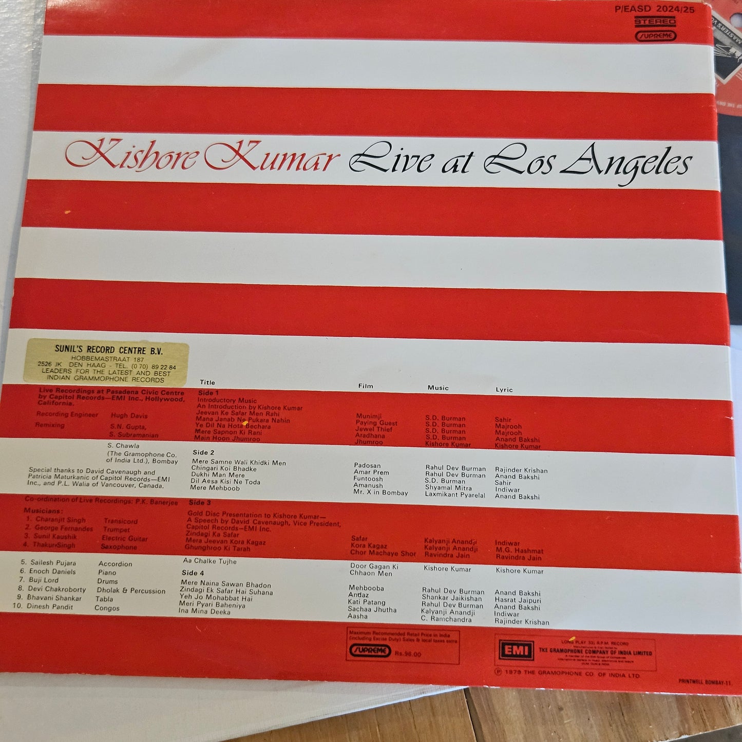 Kishore Kumar - Live at Los Angels 2 LP set in stereo near mint Pristine condition - collectible