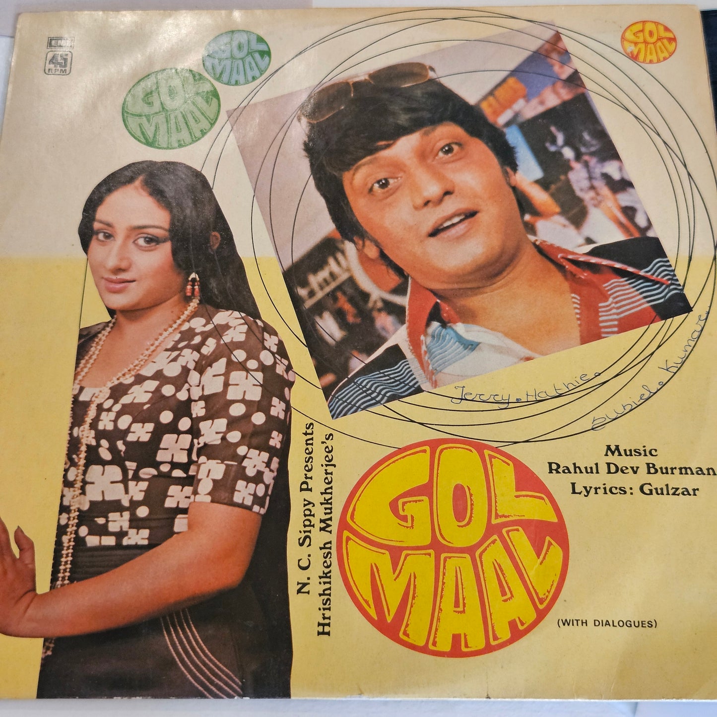 GOL MAAL - R. D. Burman and Gulzar, Kishore and Lata Magic in near mint - Shiny clean copy original soundtrack in 45 rpm LP