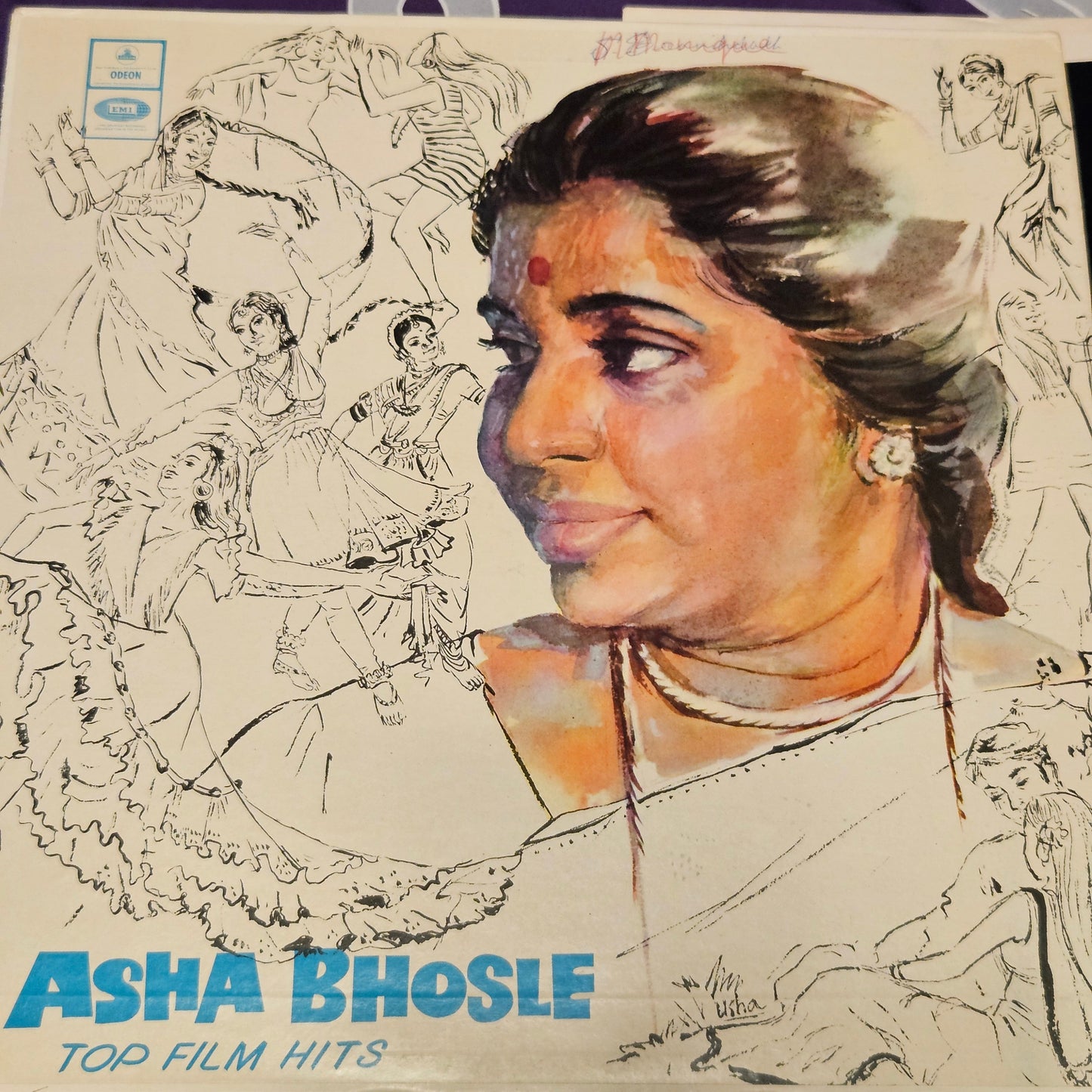 Asha bholse - Top Film hits in Heavy Odeon pressing in VG++ MOCE 4136 from original soundtracks