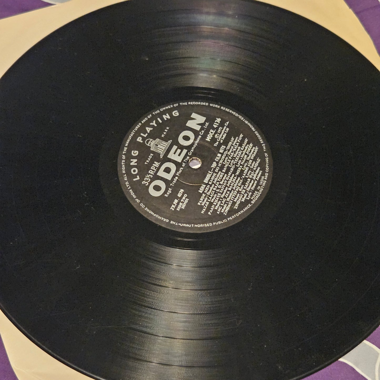 Asha bholse - Top Film hits in Heavy Odeon pressing in VG++ MOCE 4136 from original soundtracks