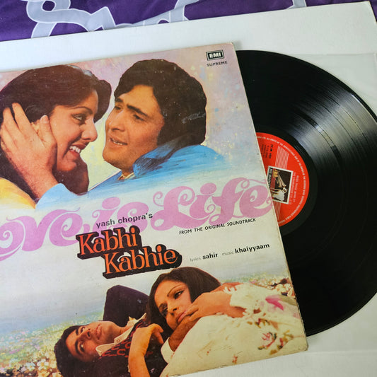 Kabhi Kabhie - Khaiyyam and Sahir classic multifold hard cover - in excellent 1st HMV edition with Red Dog label