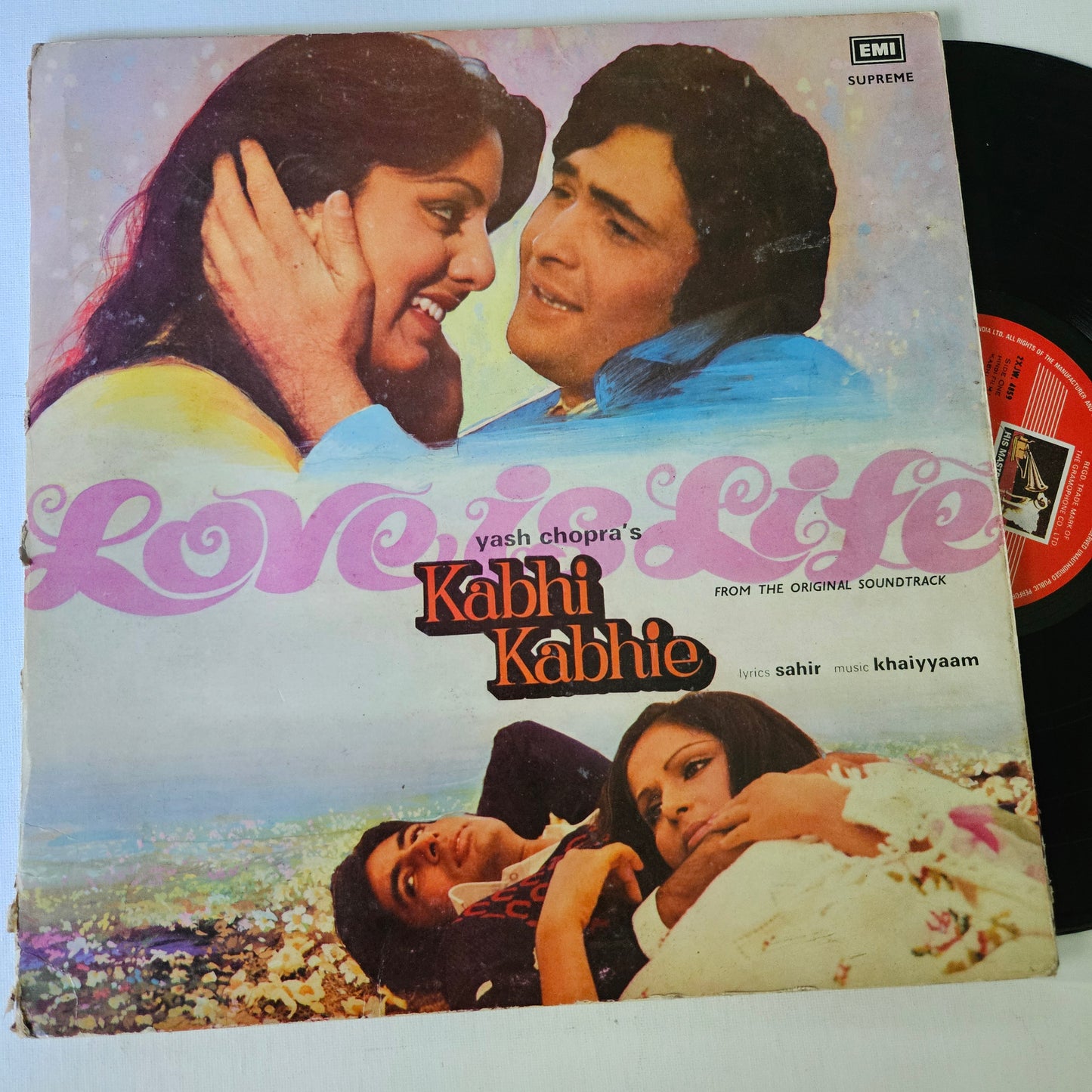 Kabhi Kabhie - Khaiyyam and Sahir classic multifold hard cover - in excellent 1st HMV edition with Red Dog label