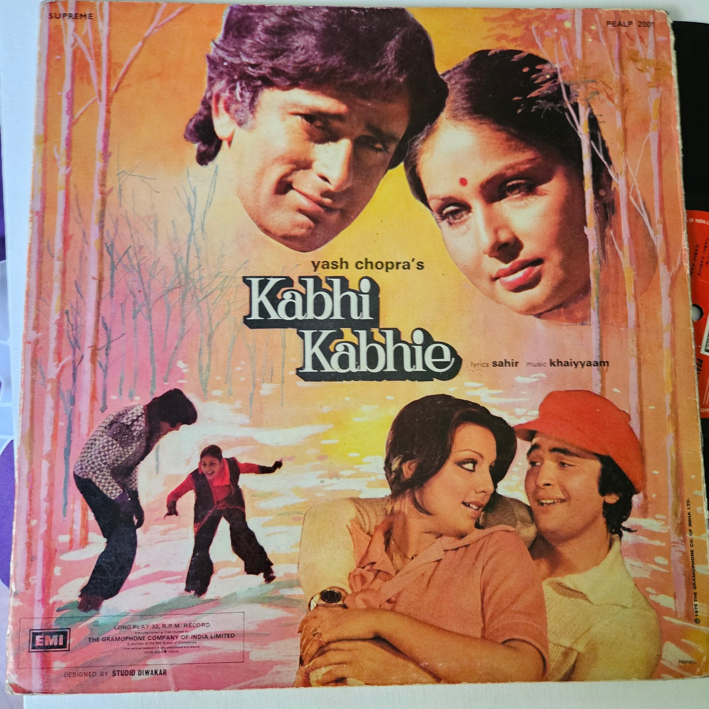 Kabhi Kabhie - Khaiyyam and Sahir classic multifold hard cover - in excellent 1st HMV edition with Red Dog label