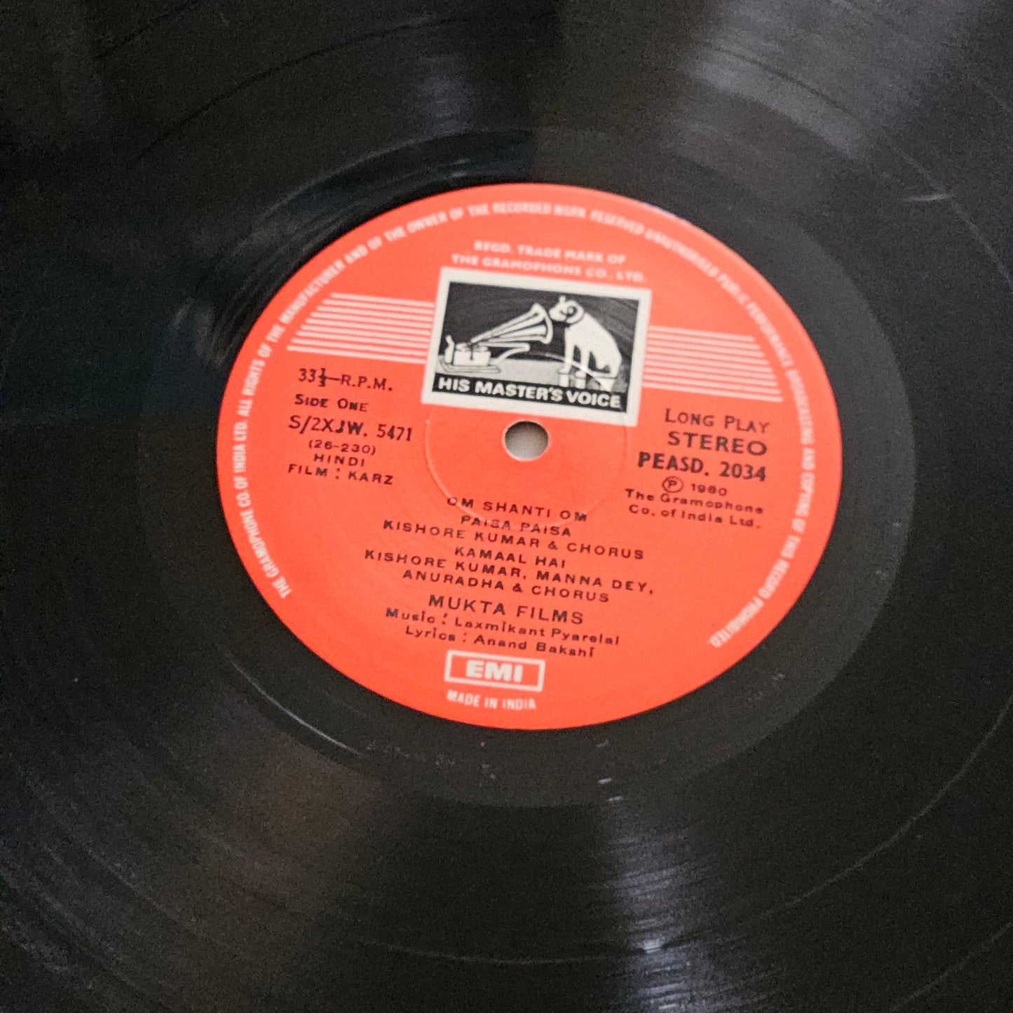 Karz (1977) - laxmikant Pyarelal - Blockbuster  in excellent condition from original soundtrack