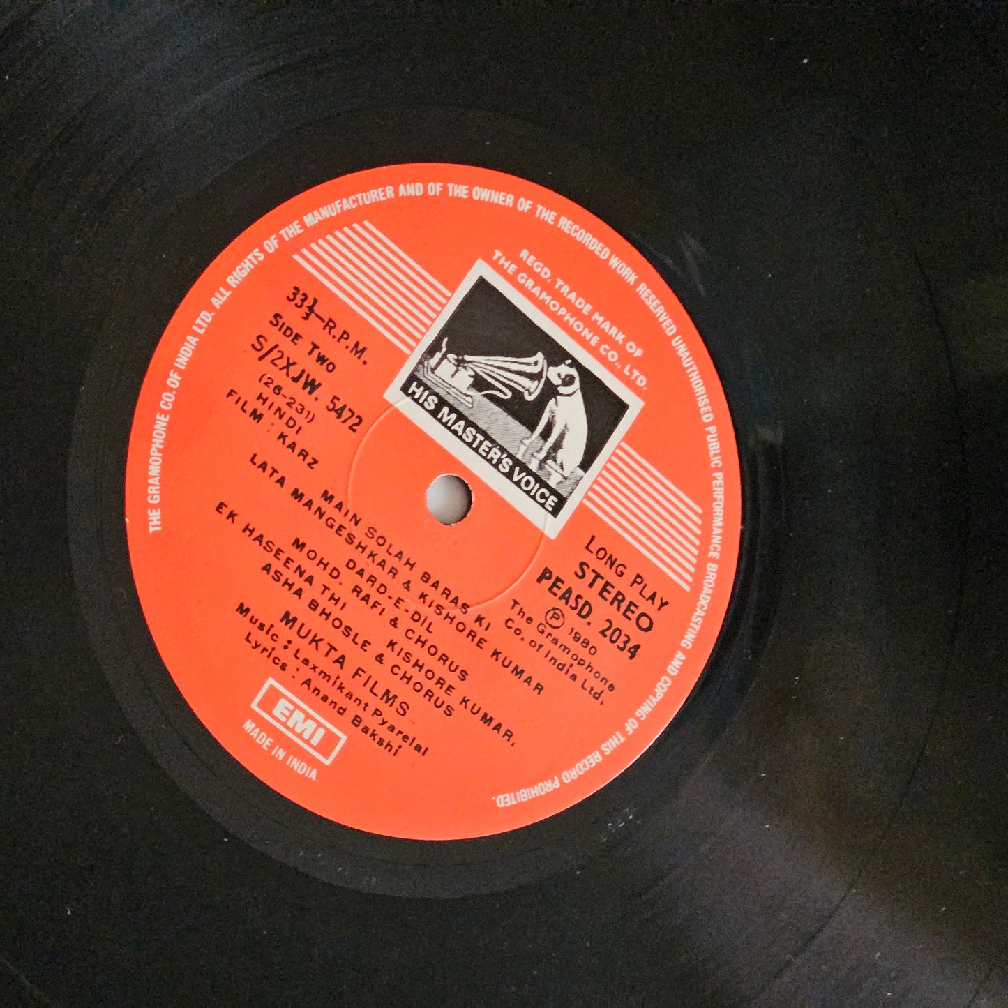 Karz (1980)  - Music by Laxmikant Pyarelal - Blockbuster in Near Mint condition from original soundtrack Gatefold edition