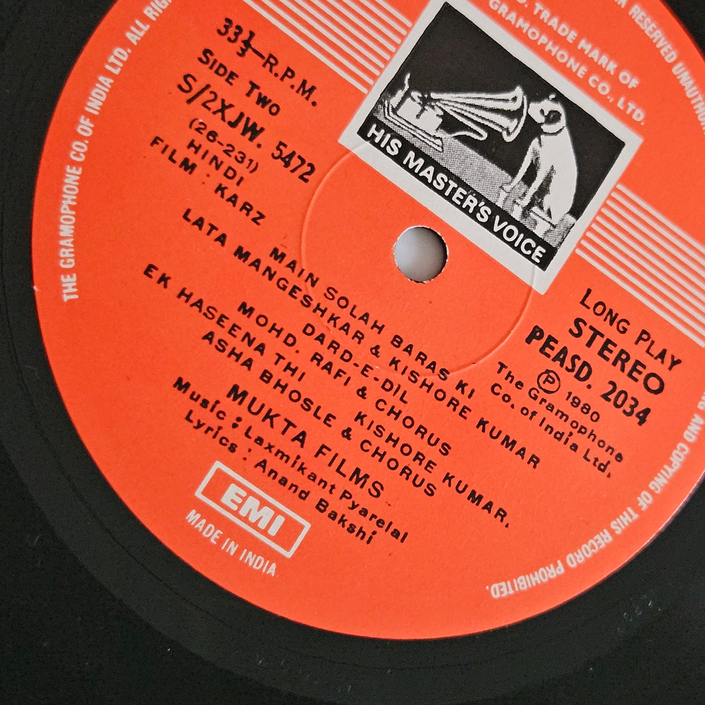 Karz (1980)  - Music by Laxmikant Pyarelal - Blockbuster in Near Mint condition from original soundtrack Gatefold edition