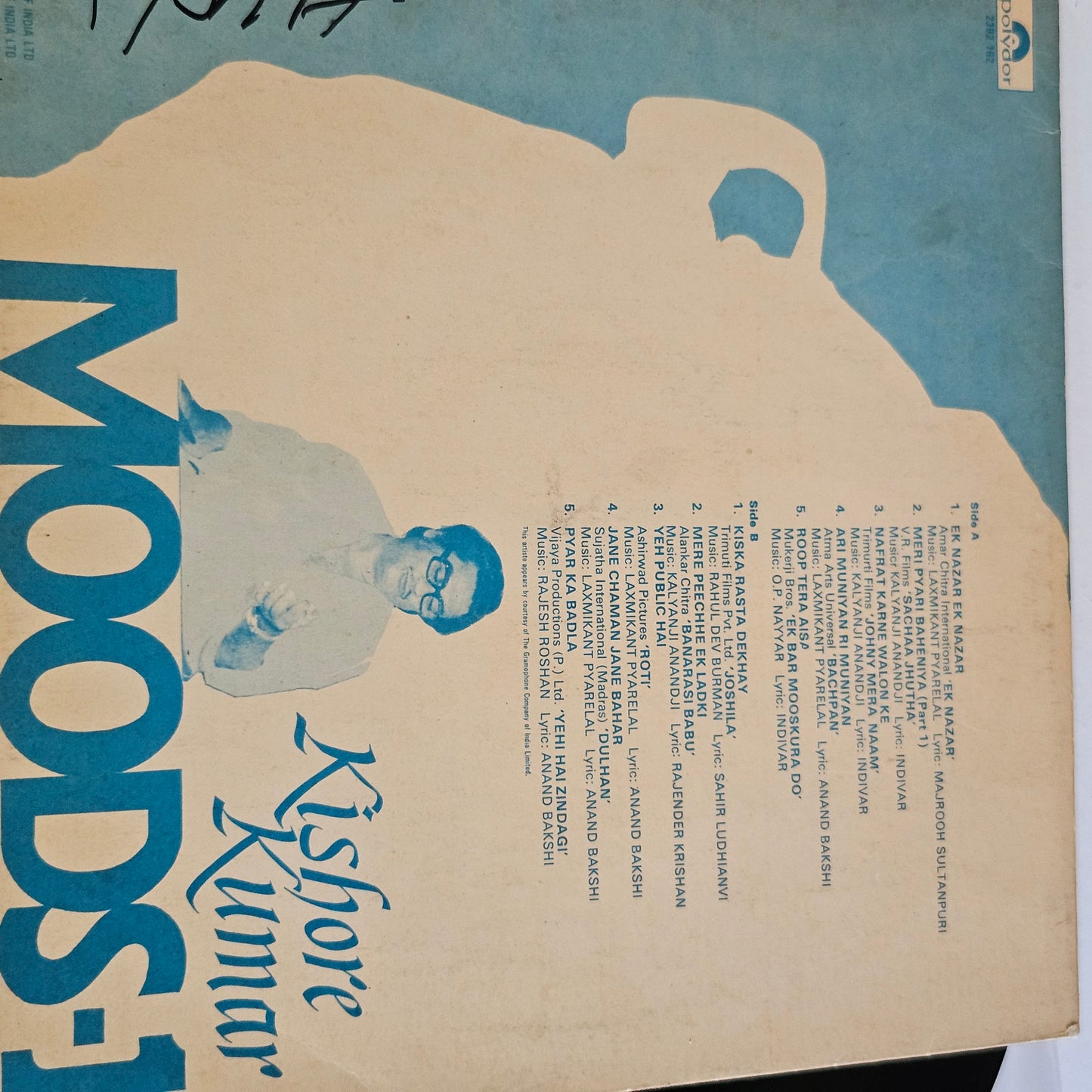 Kishore Kumar - moods 1 Polydor Label 2392162 - Superb collection in Near Mint condition