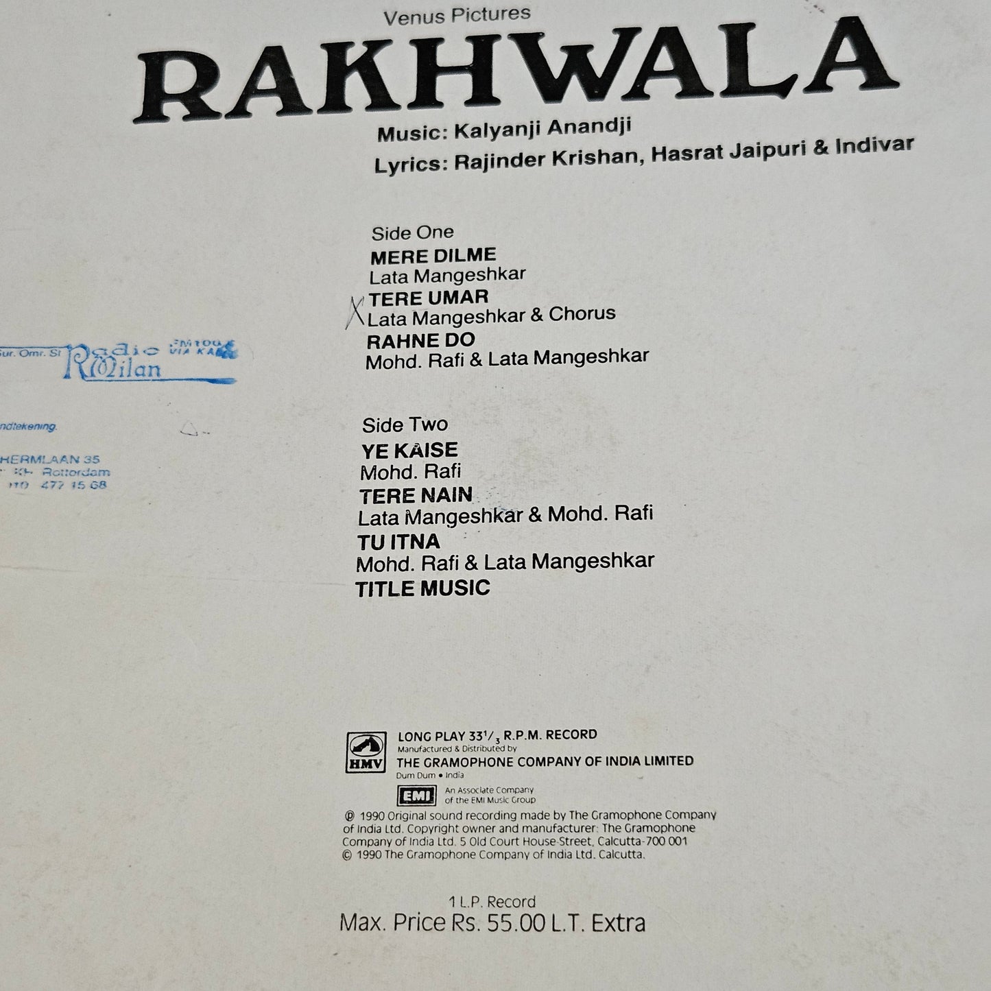 Rakhwala -  Music bybKalyanji Anandji from original soundtrack - near mint condition
