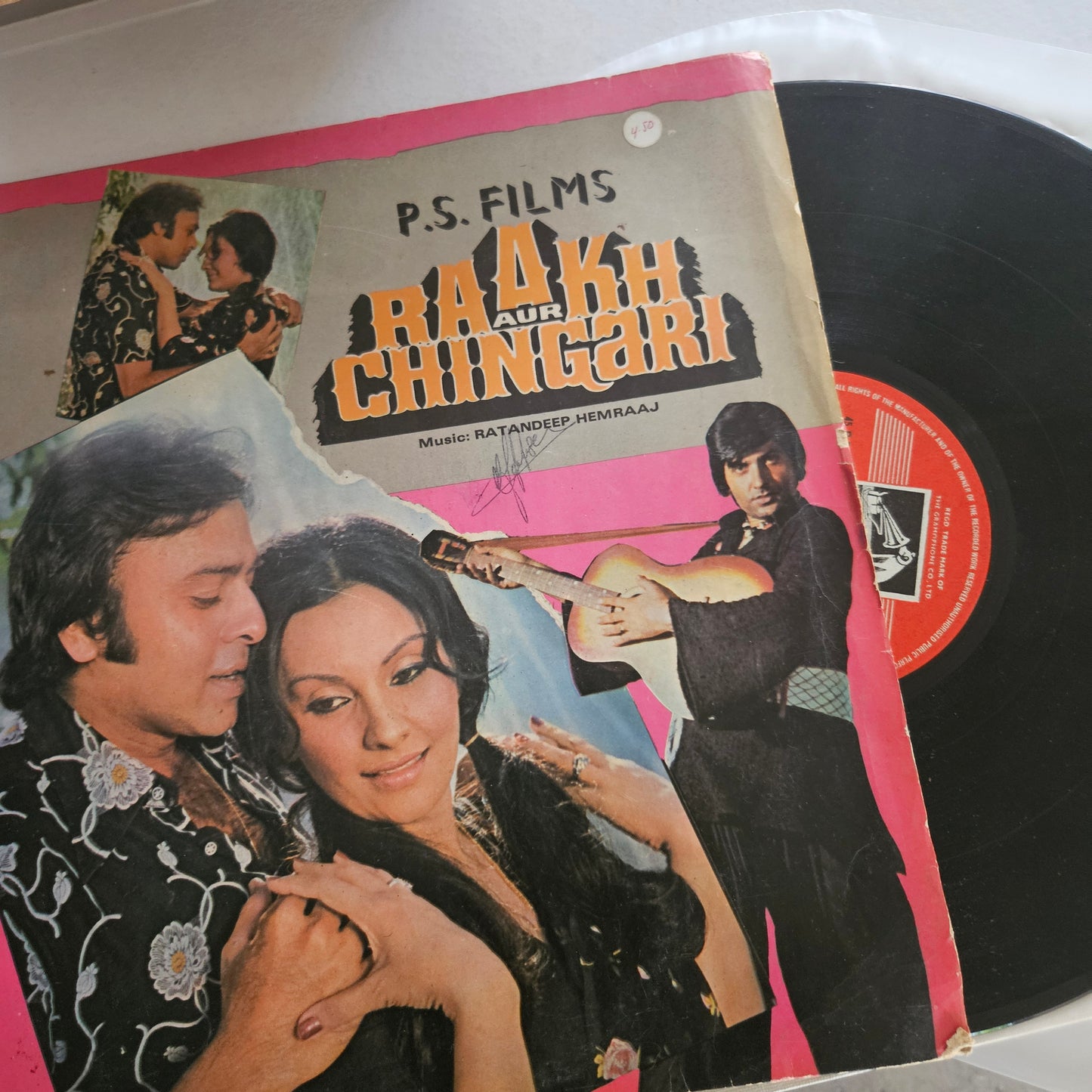 Raakh Aur Chingari  - Music by Ratandeep Hemraj in Excellent condition from original soundtrack 45 rpm LP  including Rafi rare songs