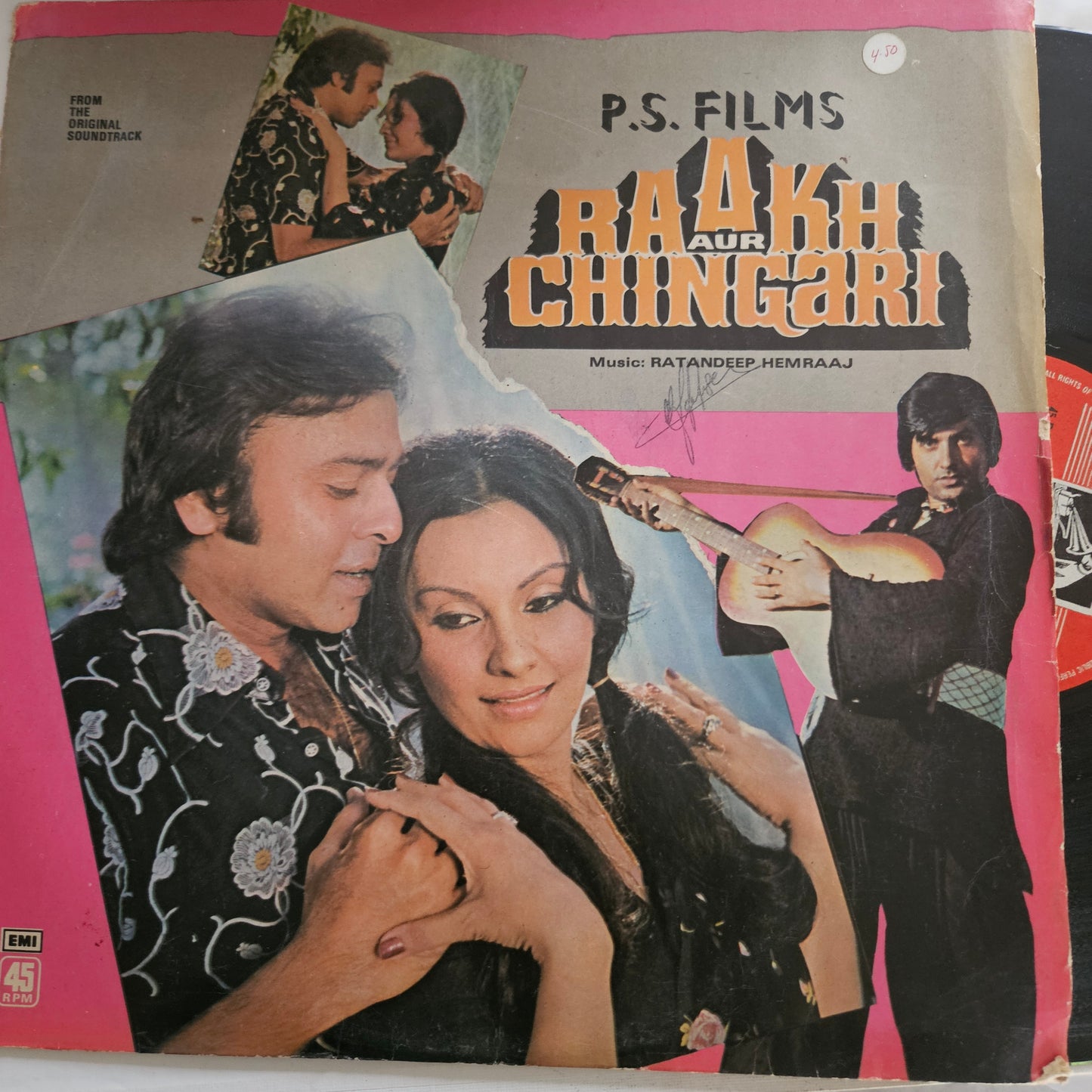 Raakh Aur Chingari  - Music by Ratandeep Hemraj in Excellent condition from original soundtrack 45 rpm LP  including Rafi rare songs
