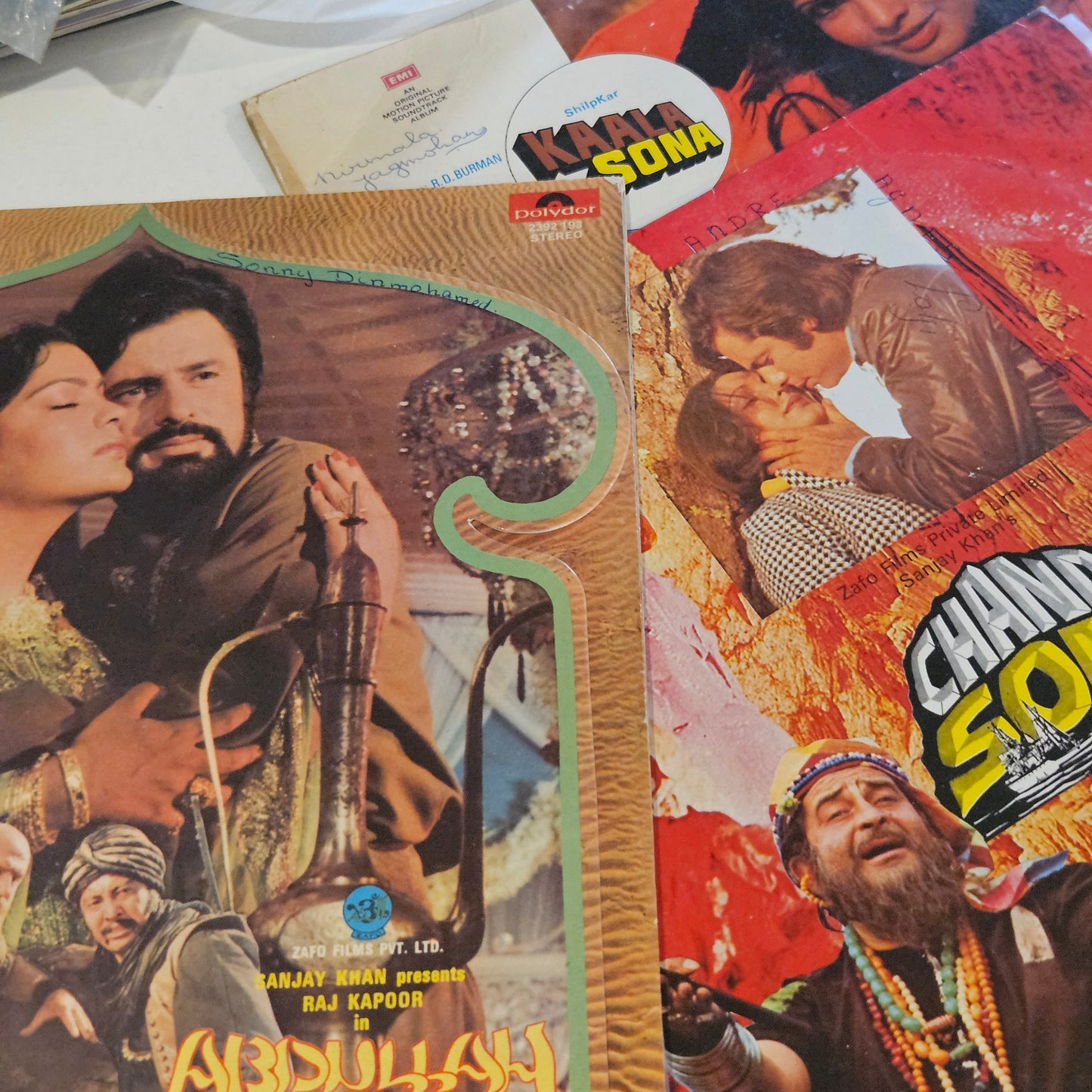 3 LPs Package - Abdullah, Chandi Sona, Warrant  and Kaala Sona in Music by R. D Burman in VG+ to Excellent condition - great deal