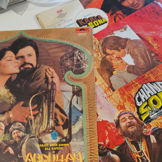 3 LPs Package - Abdullah, Chandi Sona, Warrant and Kaala Sona in Music by R. D Burman in VG+ to Excellent condition - great deal