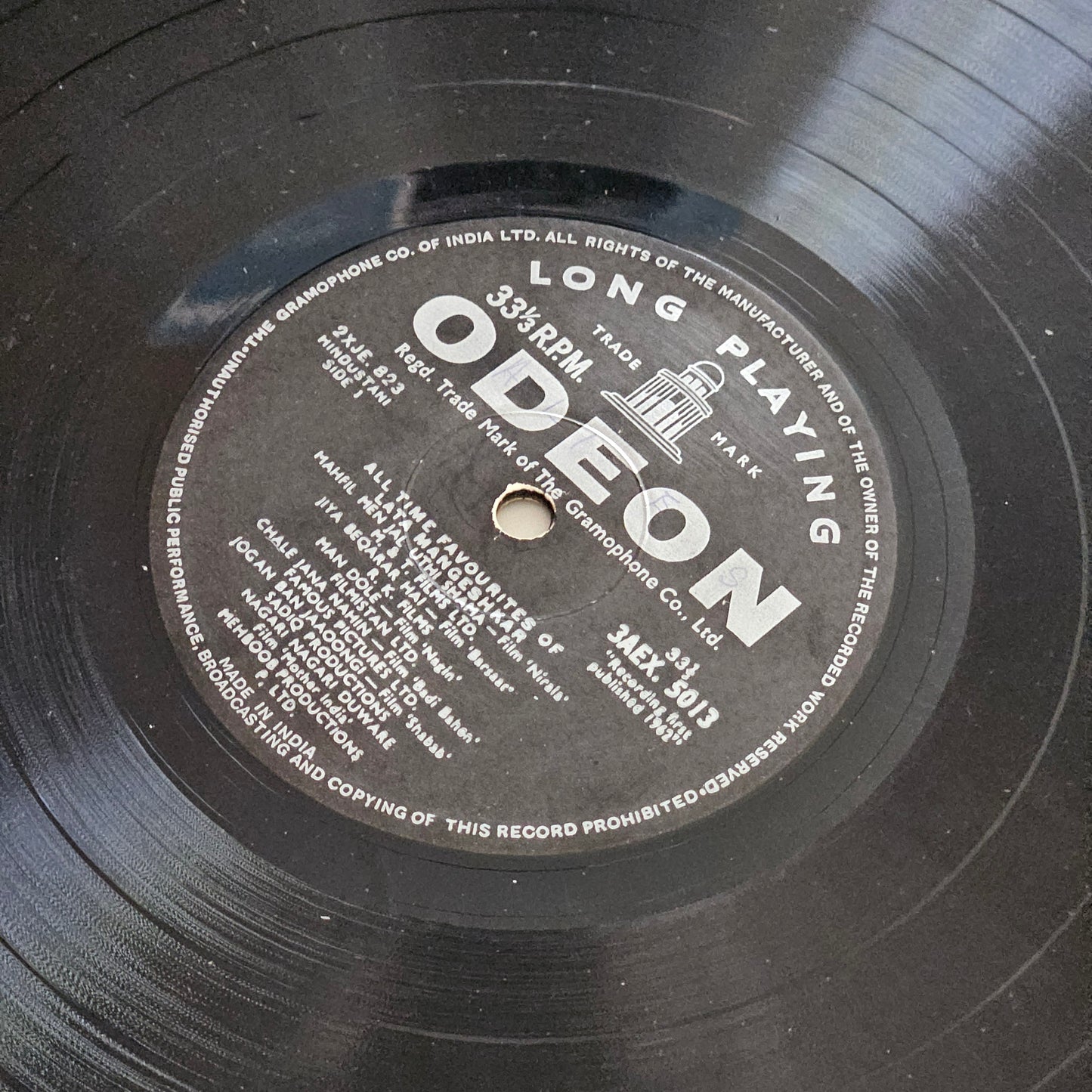 Lata Mangeshkar - All Time favourites 180 GM heavy Odeon in VG++ from original soundtrack