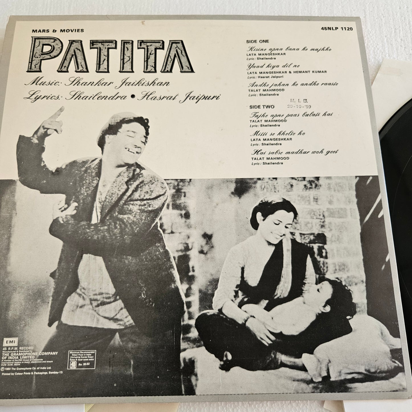 patita - Shankar Jaikishan classic OST superhit in pristine condition 45 rpm lp- superb acoustics
