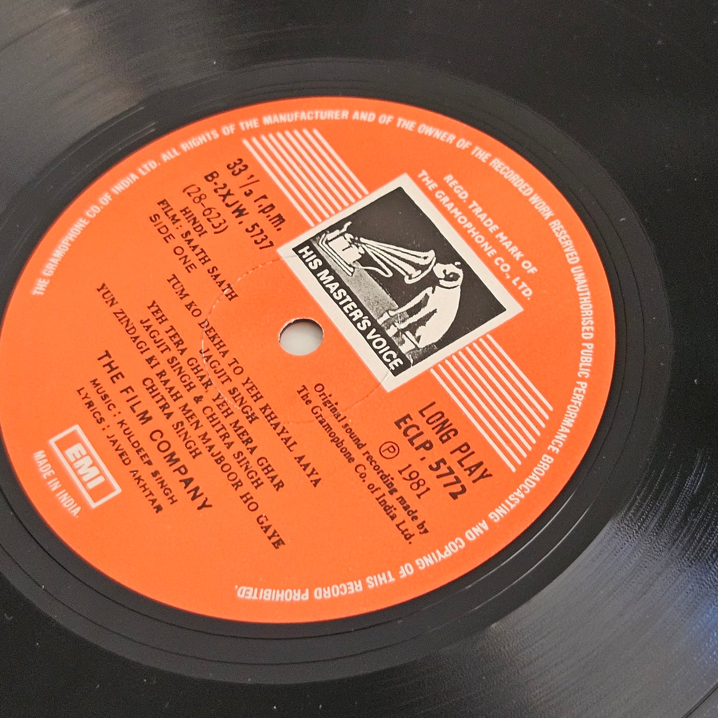 Saath Saath - jagjit Singh Superhit Ghazals record in near mint condition from original soundtrack