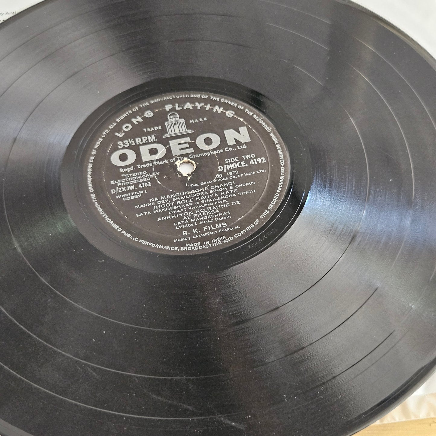 Bobby (1973) - 1st Edition Ring Odeon version -  R. K.  Films Music by Laxmikant Pyarelal superhit classic in Excellent condition from original soundtrack