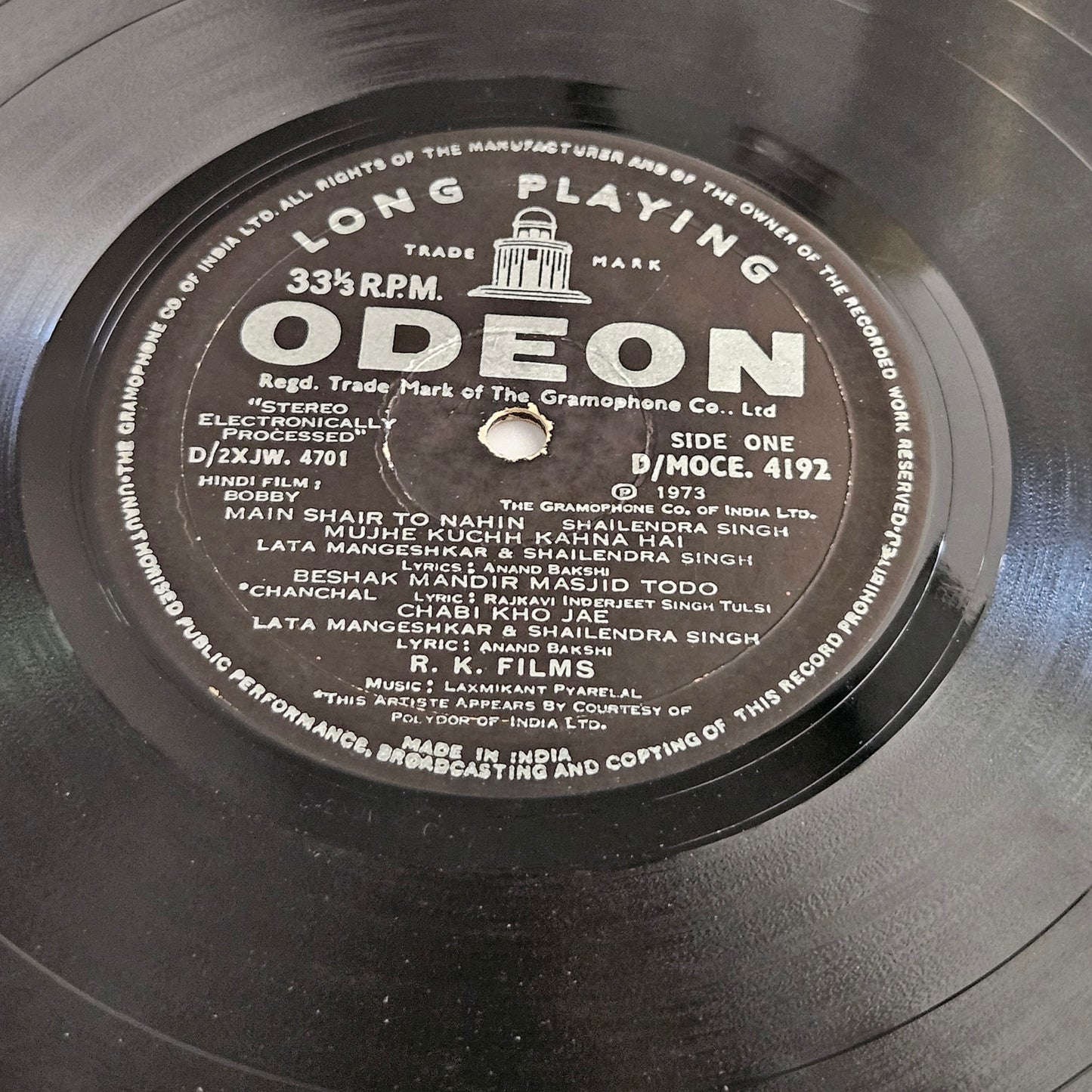 Bobby (1973) - 1st Edition Ring Odeon version -  R. K.  Films Music by Laxmikant Pyarelal superhit classic in Excellent condition from original soundtrack