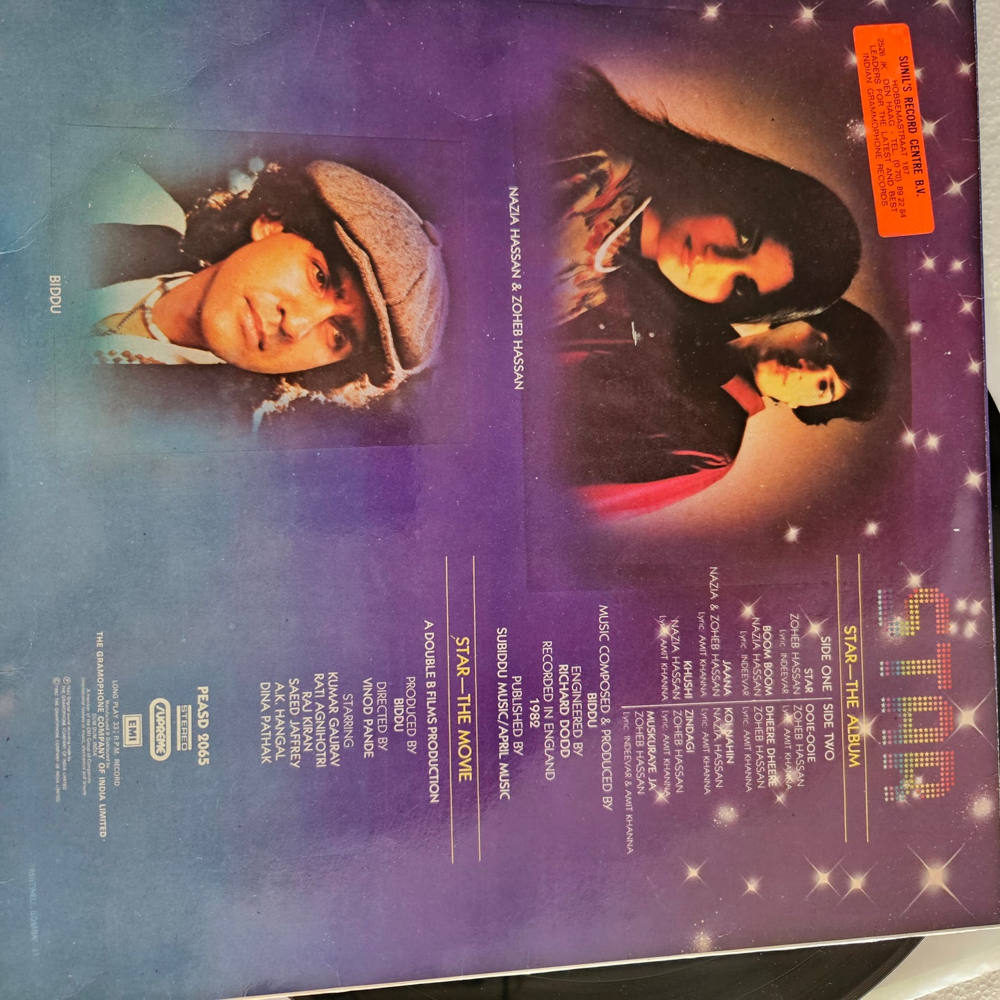 Star (1982) - Nazia & Zoheb Hassan* - and  - Biddu Star in near mint condition original soundtrack