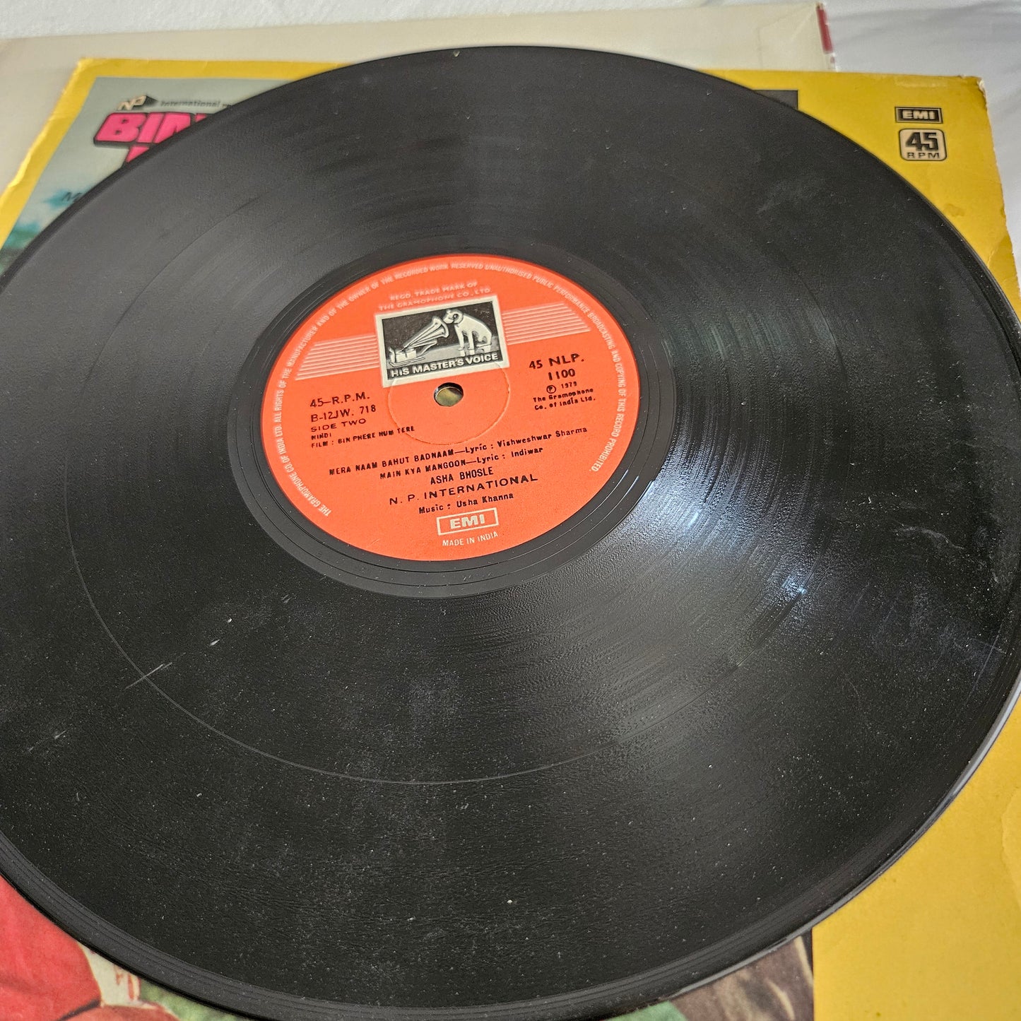 3 lps of Music Director Usha Khanna Superhit Lps collection 1. Hotel 2. Hawas and 3.Bin Phere Hum tere in excellent condition from original soundtrack