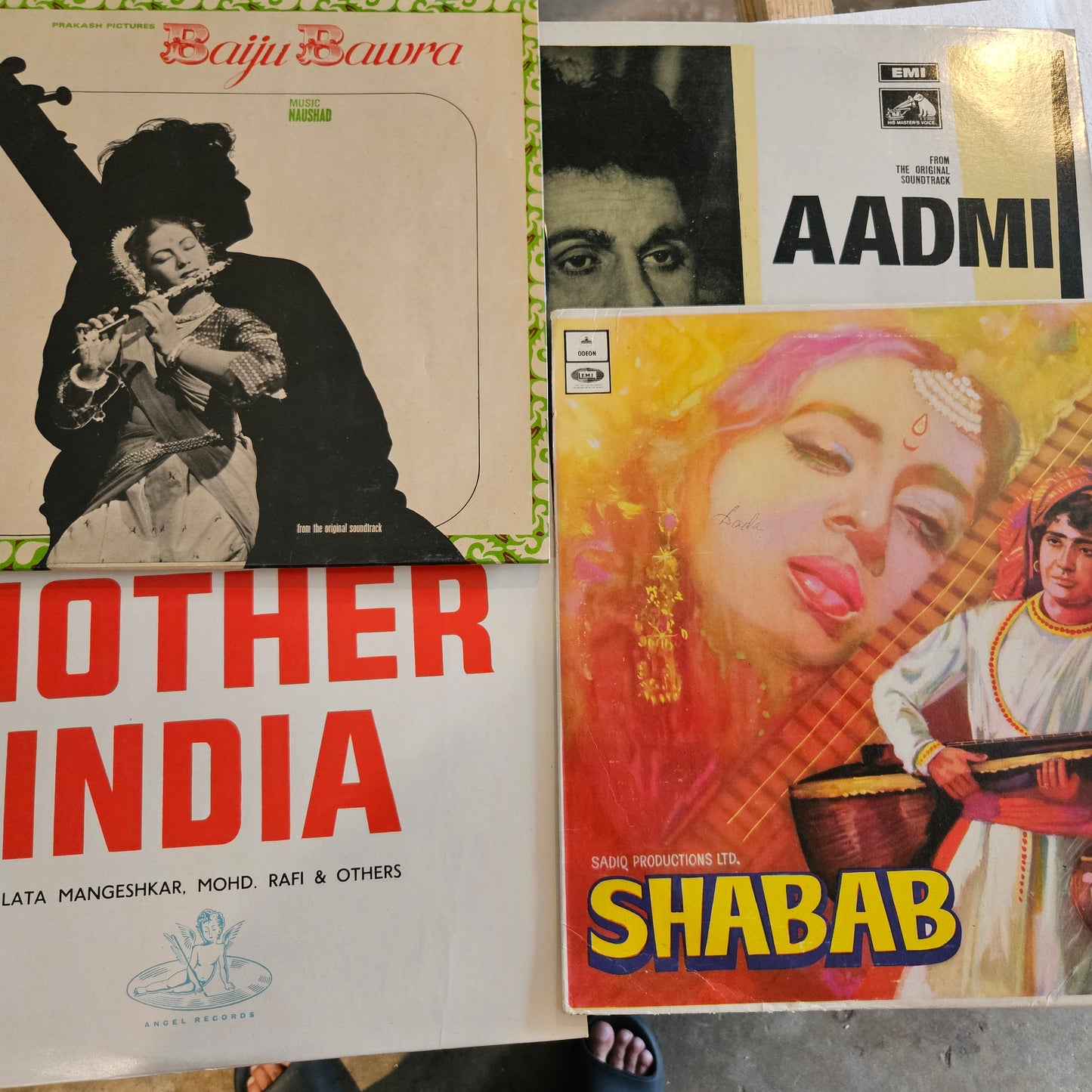 4  Lps of Great Maestro NAUSHAD  1.Mother India, 2.Shabab 3. Aadmi and 4. Baiju Bawra in Pristine Condition