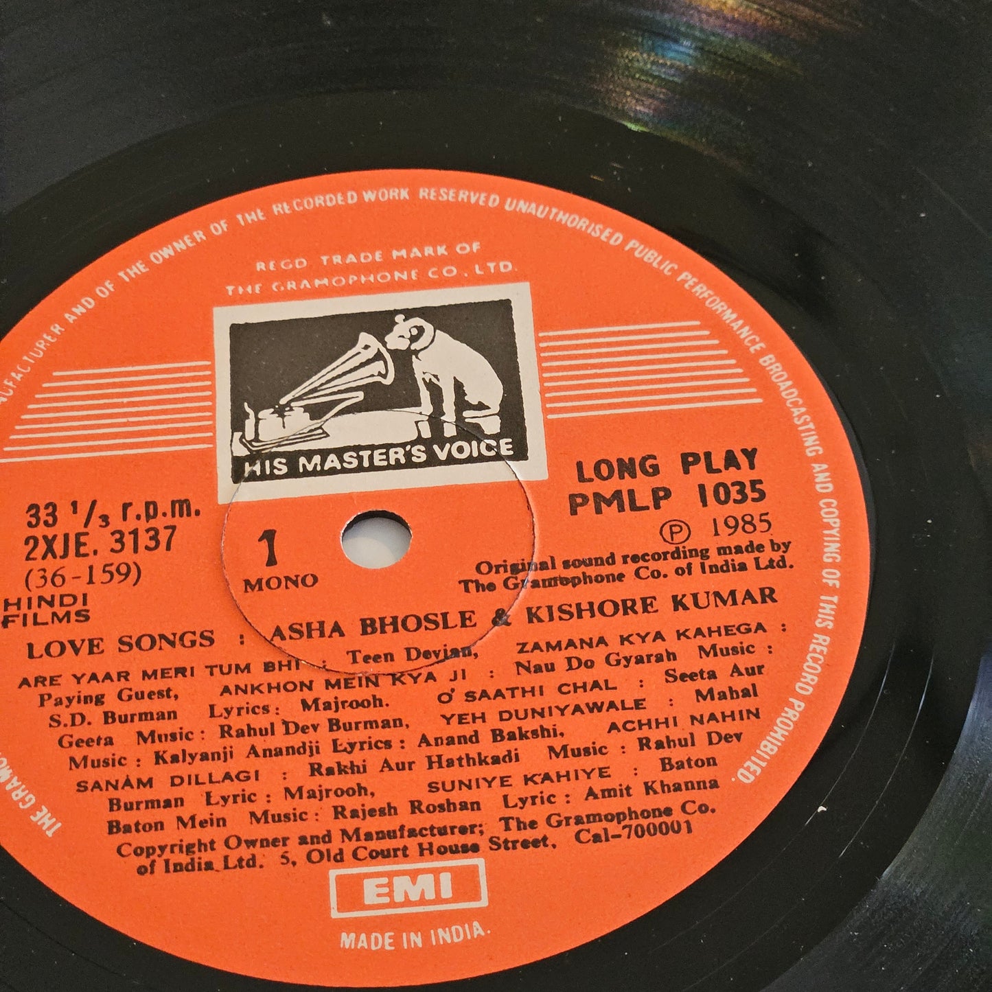 Duets - Asha Bhosle  and Kishore Kumar Love Songs in excellent - superb and rare collection of songs - PMLP1035