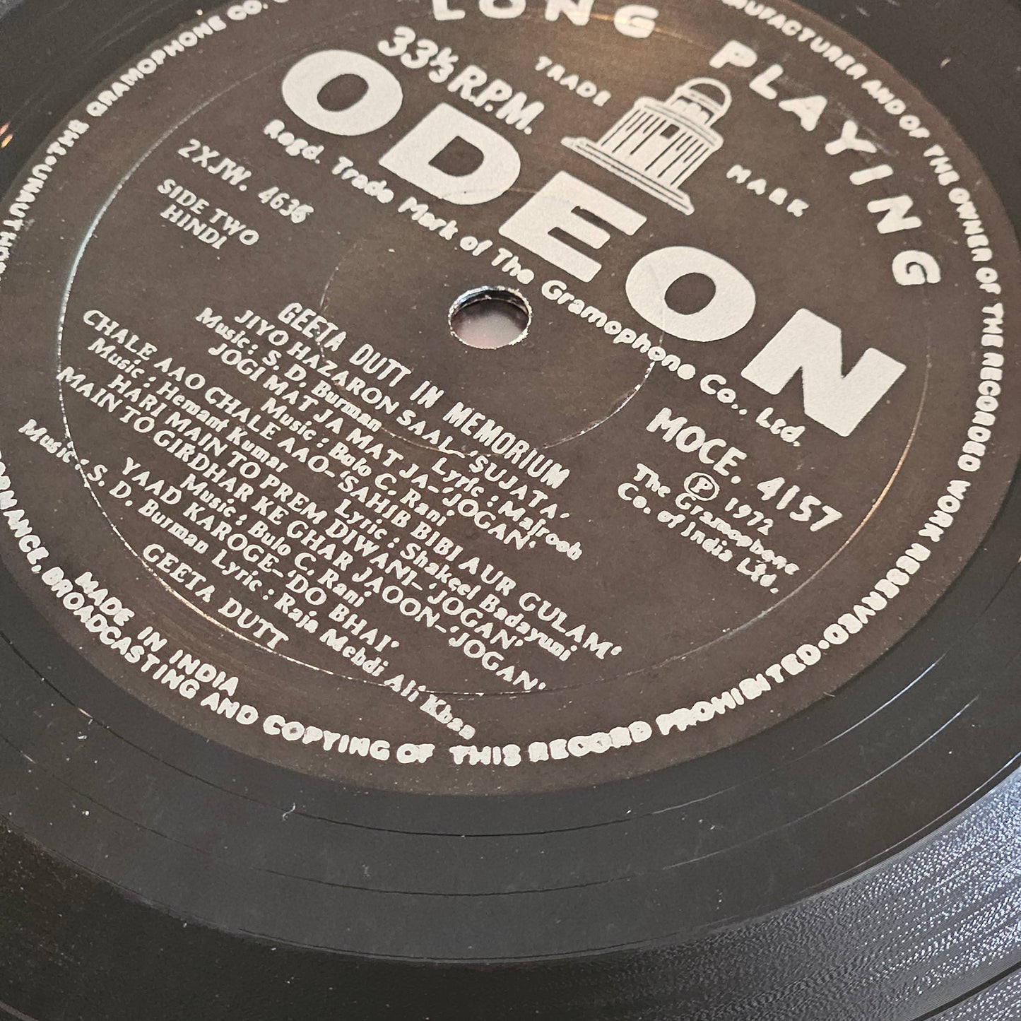 Geeta Dutt In Memoriam in 1st ring Odeon version near mint condition MOCE4157