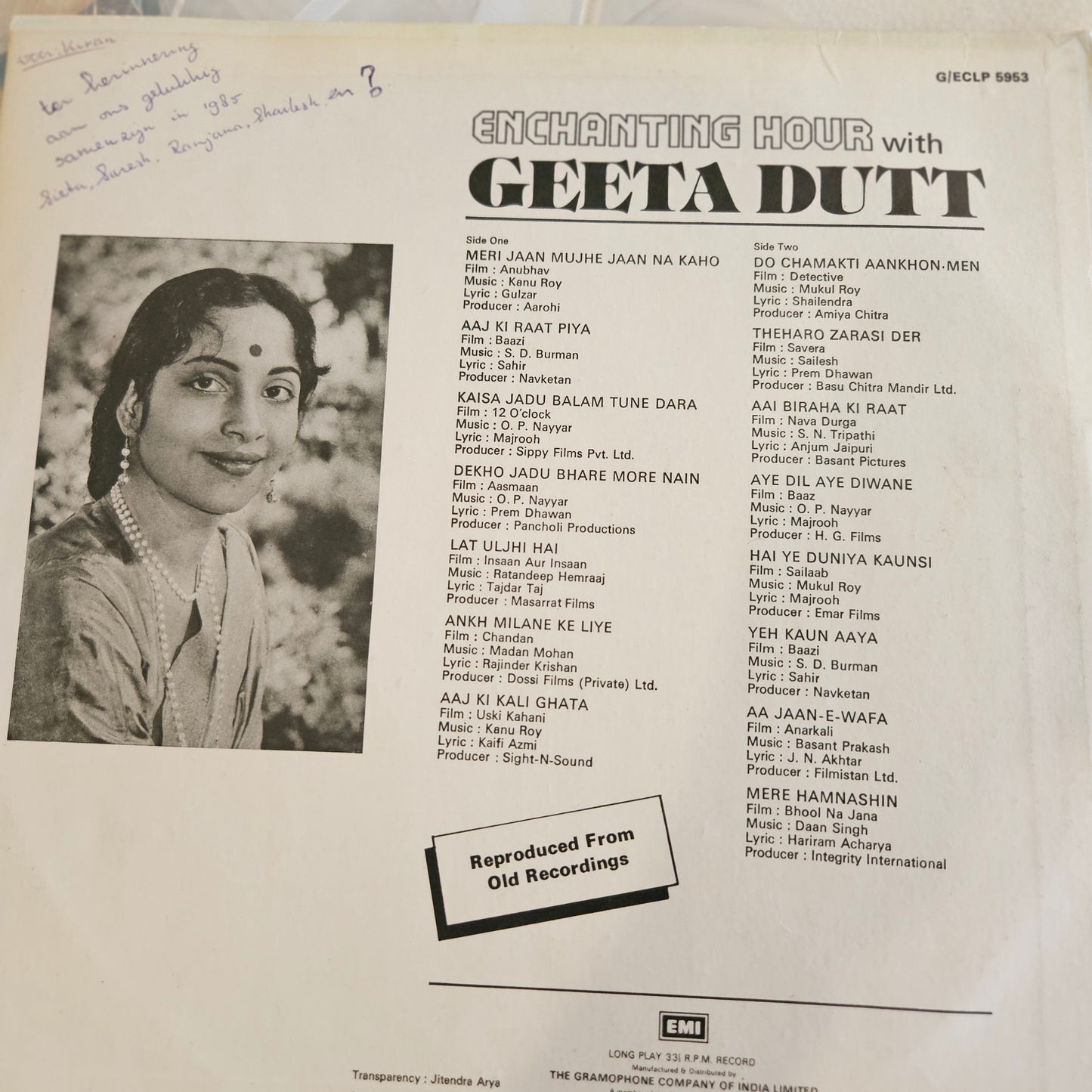 Geeta Dutt - Enchanting hour with Geeta Dutt in near mint condition
