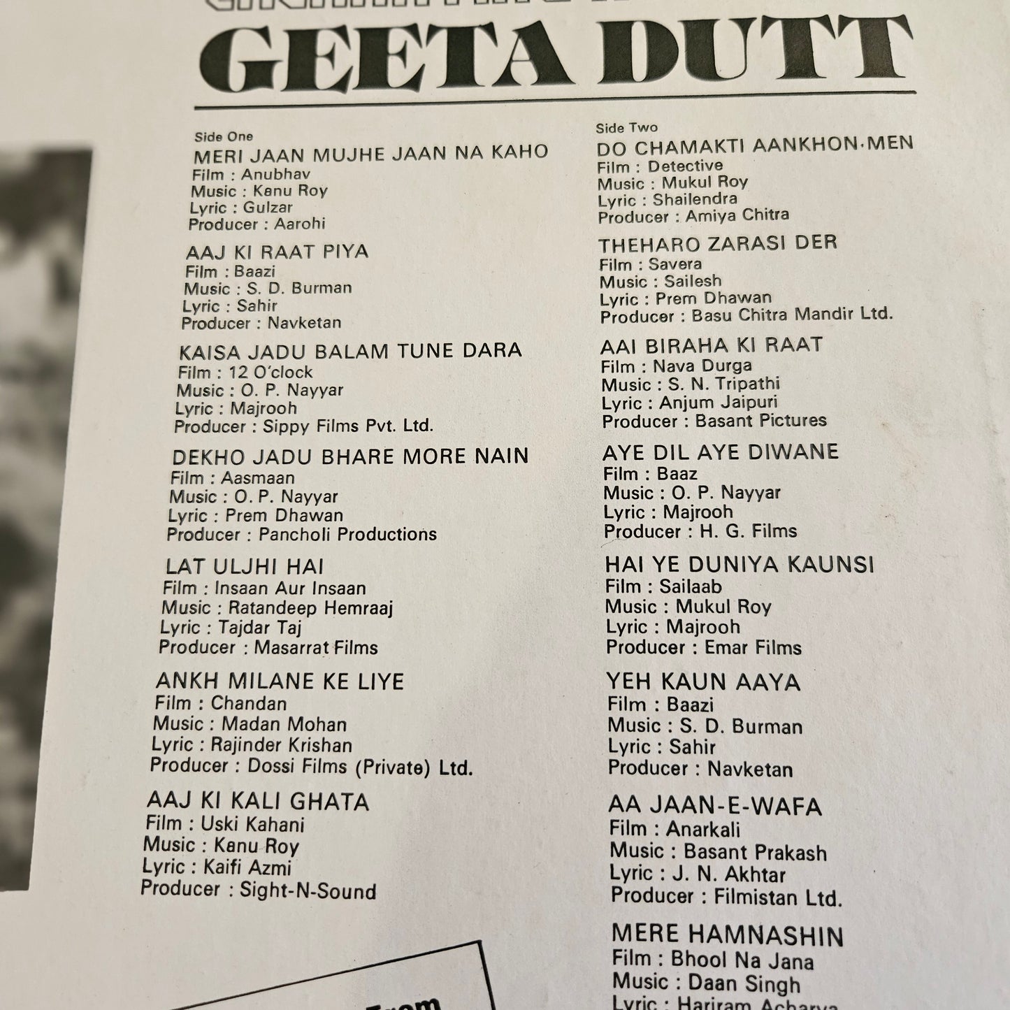 Geeta Dutt - Enchanting hour with Geeta Dutt in near mint condition