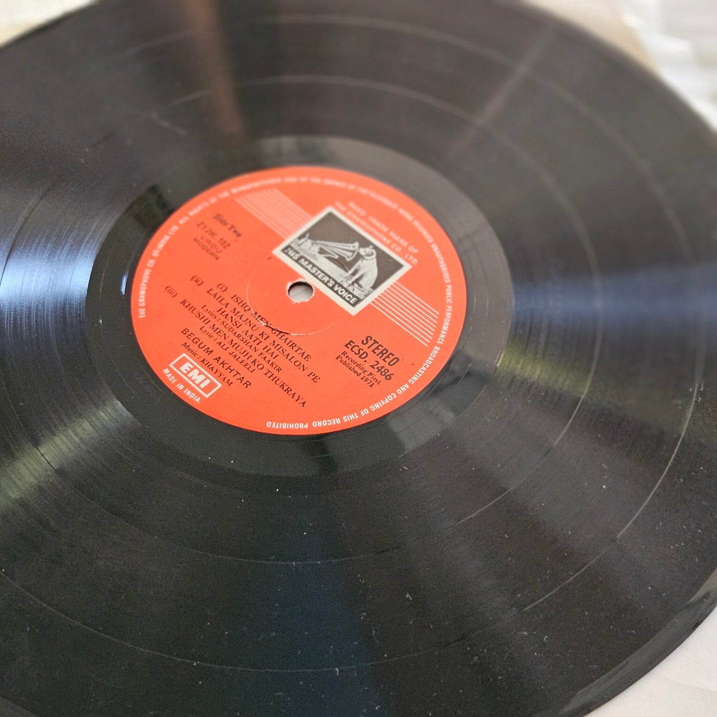 Begum Akhtar -Ghazals in Excellent condition - ECSD 2486