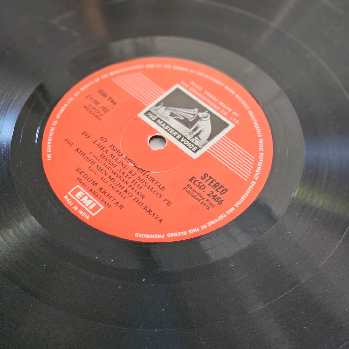 Begum Akhtar -Ghazals in Excellent condition - ECSD 2486