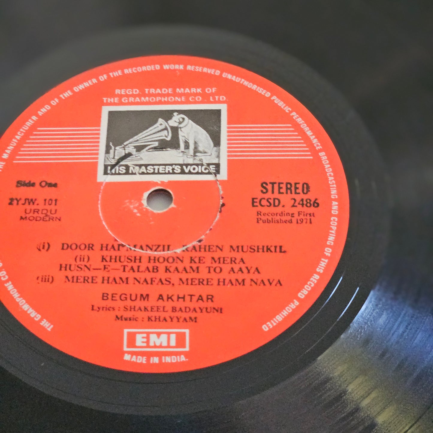 Begum Akhtar -Ghazals in Excellent condition - ECSD 2486