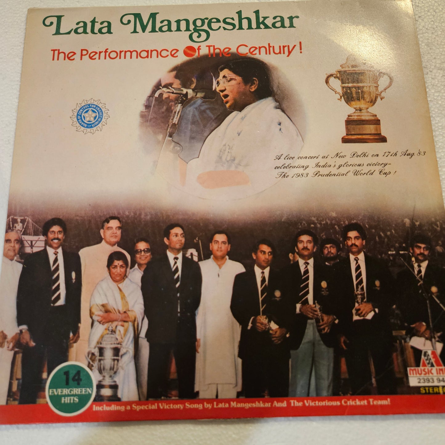 Lata Mangeshkar - The Performance Of The Century celebrating 1983 Indian Win Cricket World Cup in Near mint