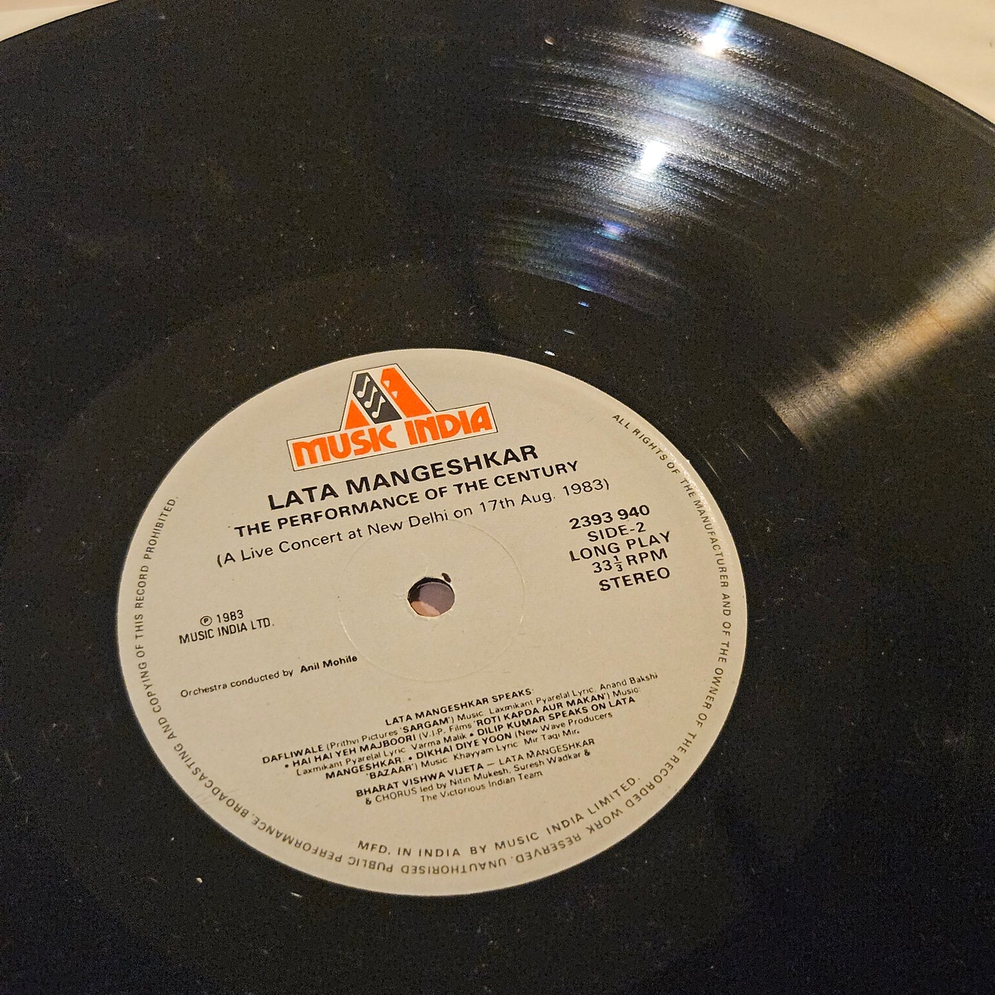 Lata Mangeshkar - The Performance Of The Century celebrating 1983 Indian Win Cricket World Cup in Near mint