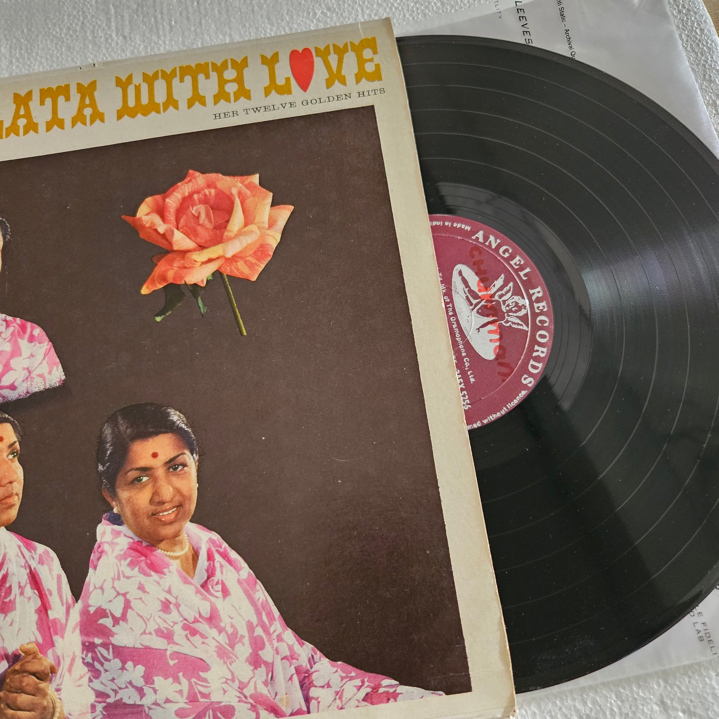 Lata Mangeshkar  - From Lata with Love - 1st Angel  -  in Excellent to near mint 3AEX5256 from original soundtrack 12 eternal songs