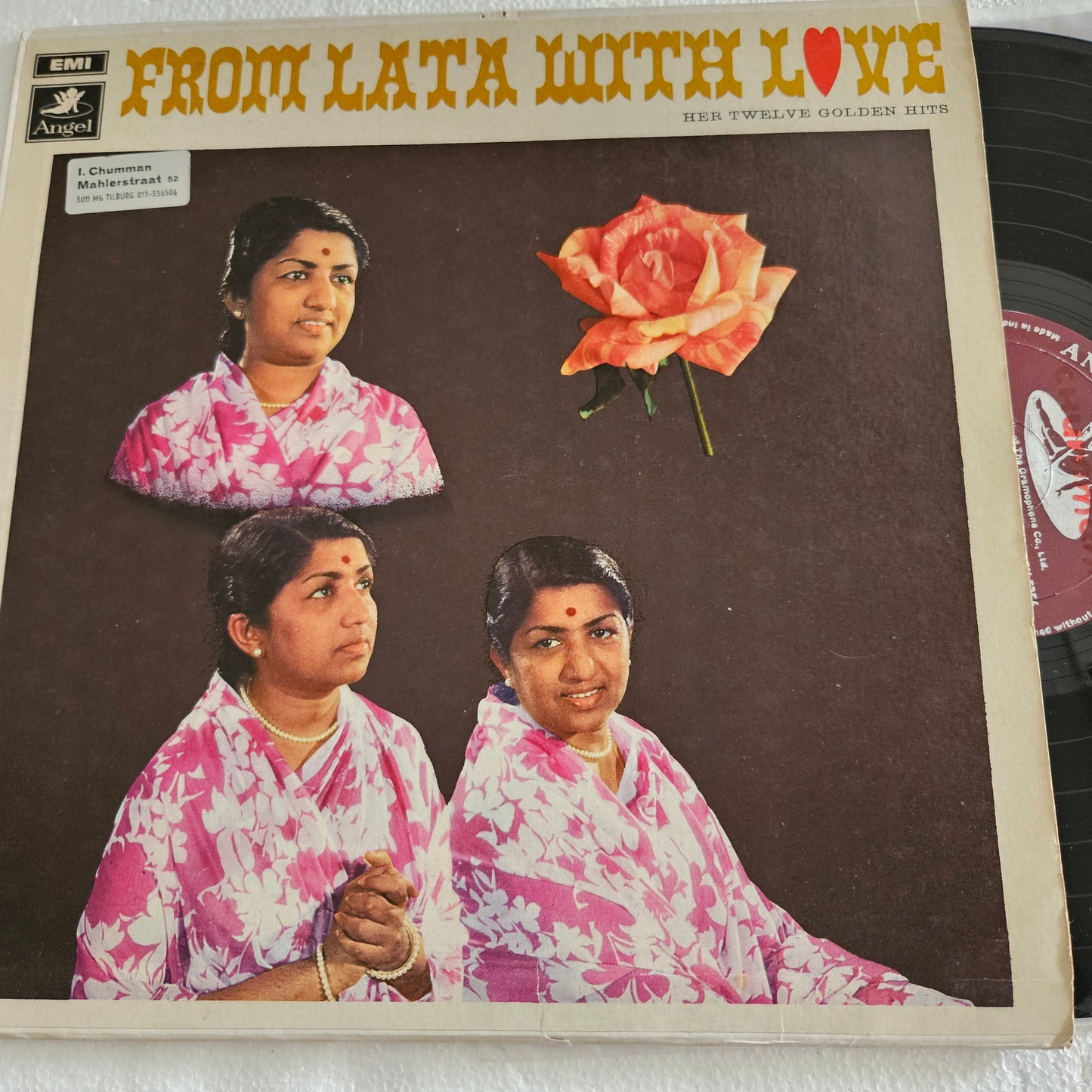 Lata Mangeshkar  - From Lata with Love - 1st Angel  -  in Excellent to near mint 3AEX5256 from original soundtrack 12 eternal songs