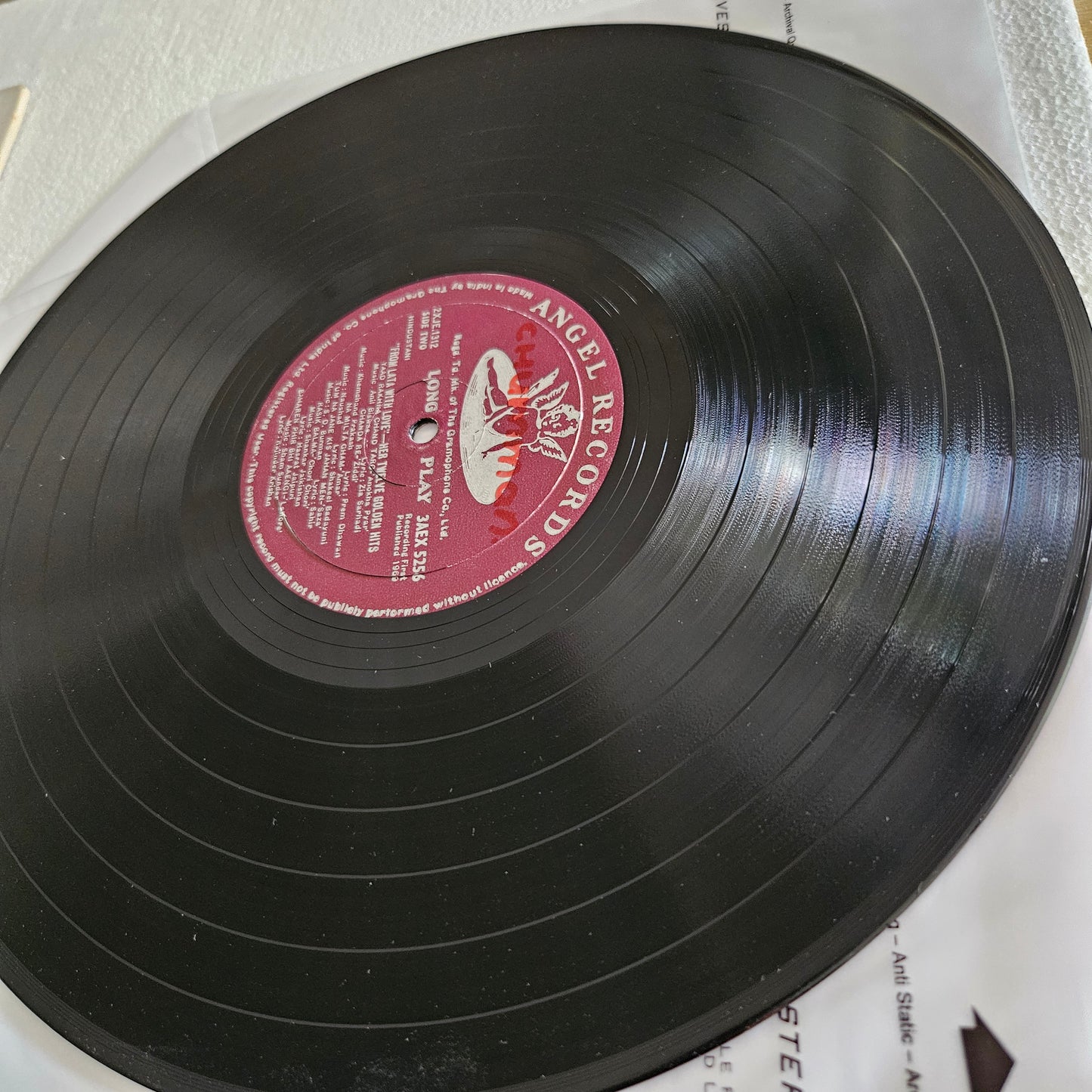 Lata Mangeshkar  - From Lata with Love - 1st Angel  -  in Excellent to near mint 3AEX5256 from original soundtrack 12 eternal songs