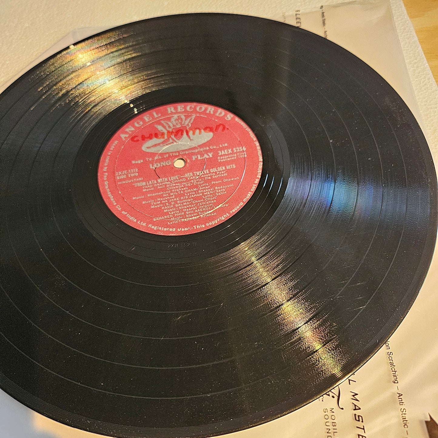 Lata Mangeshkar  - From Lata with Love - 1st Angel  -  in Excellent to near mint 3AEX5256 from original soundtrack 12 eternal songs
