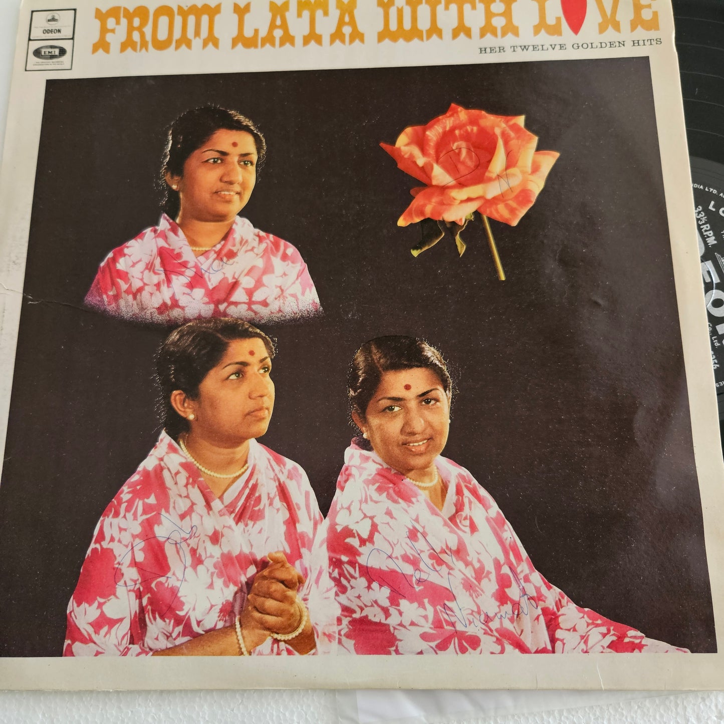 Lata Mangeshkar  - From Lata with Love - Odeon  in  near mint 3AEX5256 from original soundtrack 12 eternal songs