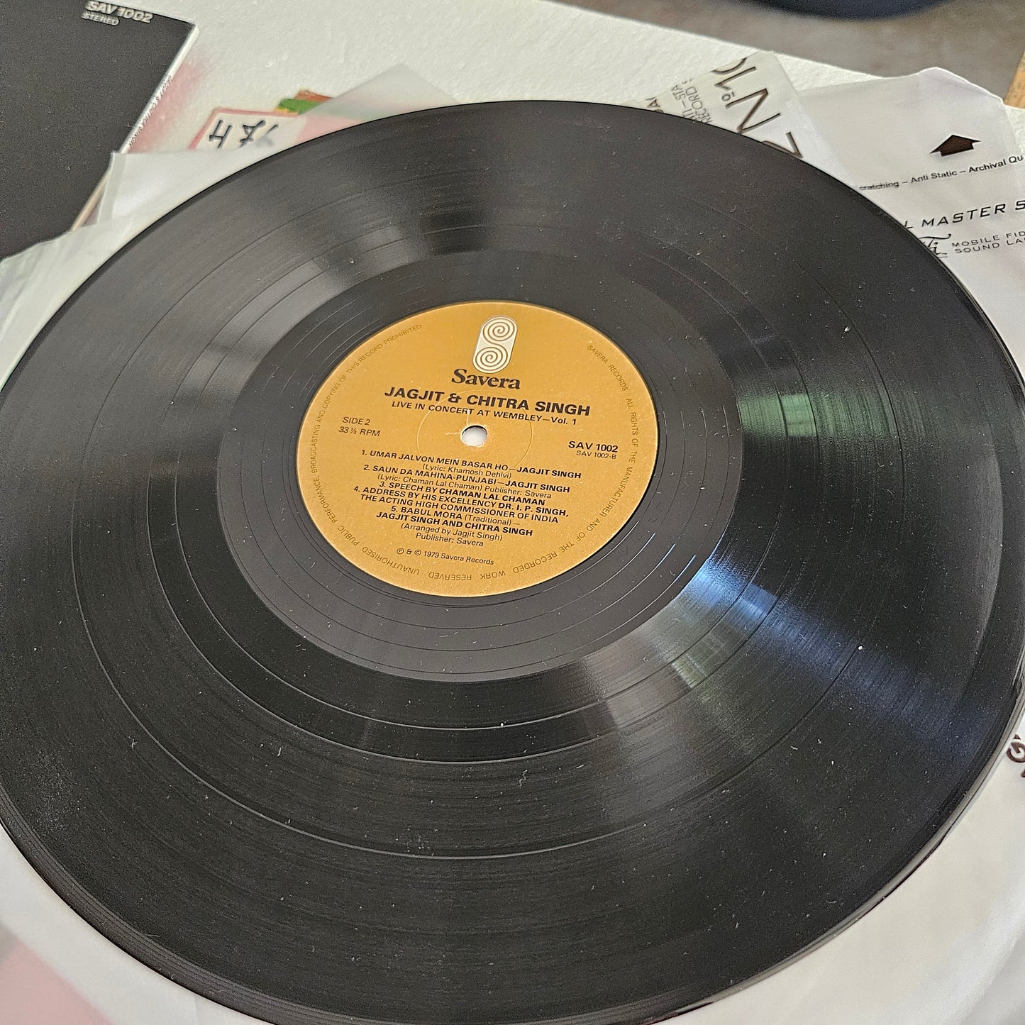 Ghazals - Jagjit Singh and Chitra Singh - Live In Concert At Wembley Vol 1 : near mint condition Made in UK - savera records