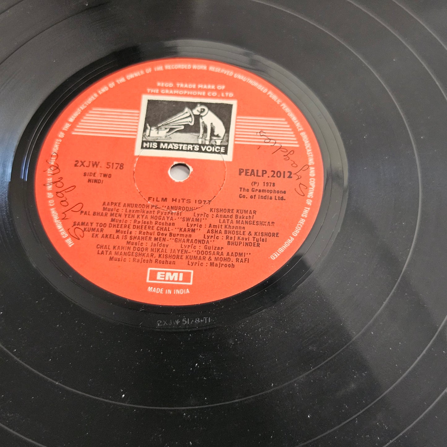 Film Hits 1977 - in excellent condition superhit songs Supreme category from original soundtrack