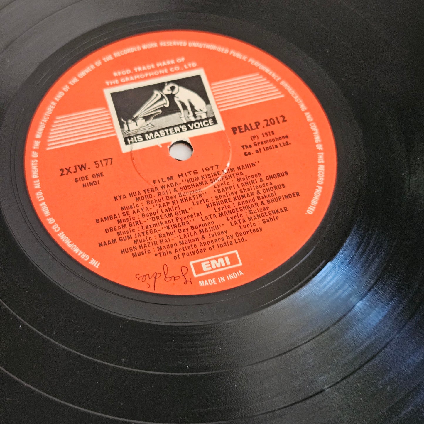 Film Hits 1977 - in excellent condition superhit songs Supreme category from original soundtrack