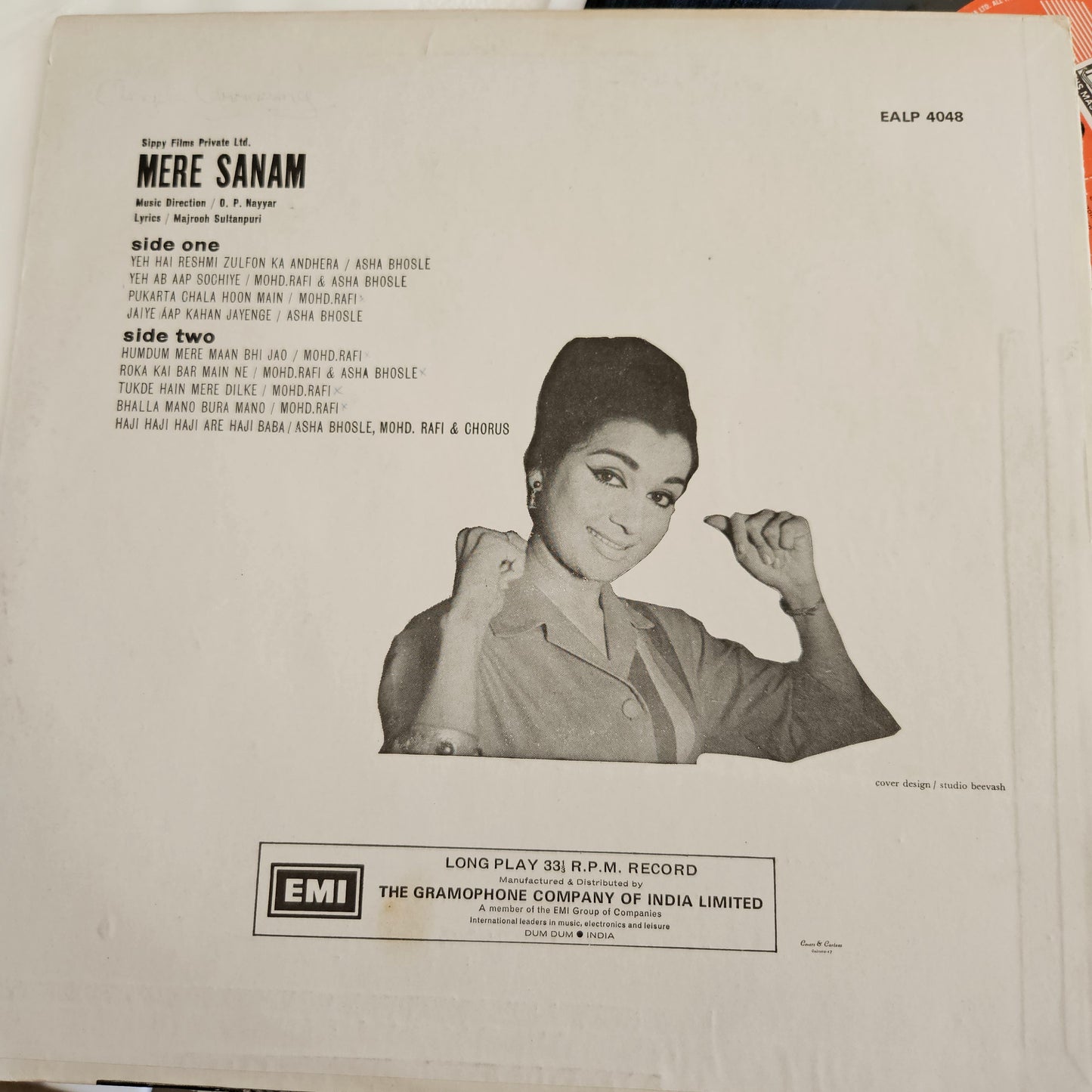 Mere Sanam - Music by O P Nayyar Superhit songs Near mint Pristine EALP4048 from original soundtrack