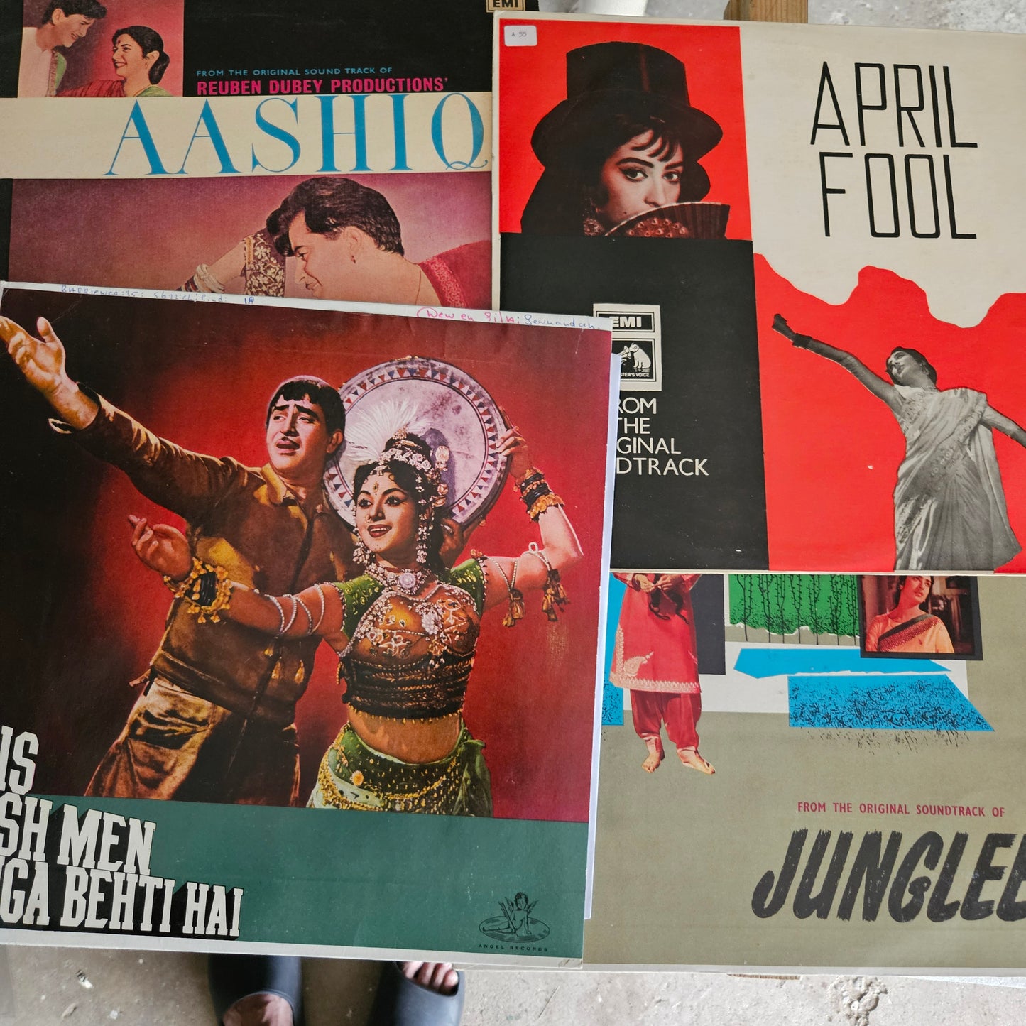 4 LPs of Shankar Jaikishan Superhit pack - April Fool, Junglee , Aashiq and Jis Desh Mein Ganga Bahati hai in Excellent to near mint from original soundtrack